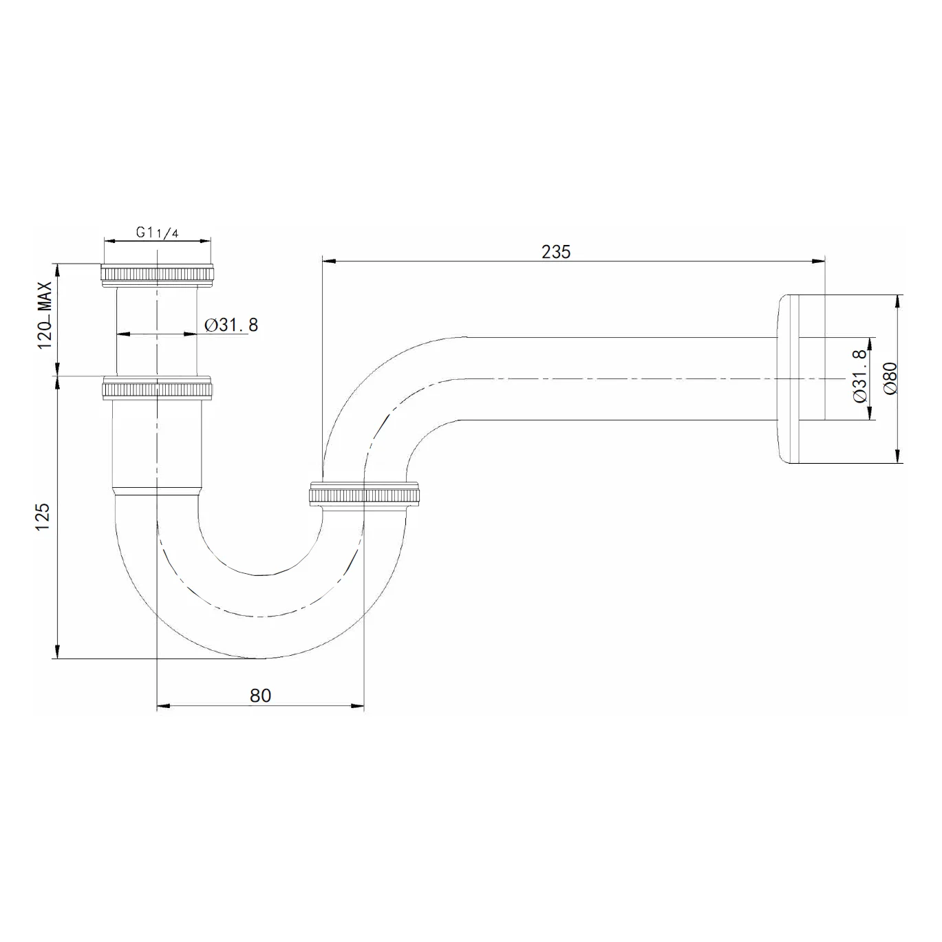 Kronenbach Röhrensiphon 1 1/4" PLUS Bild 2