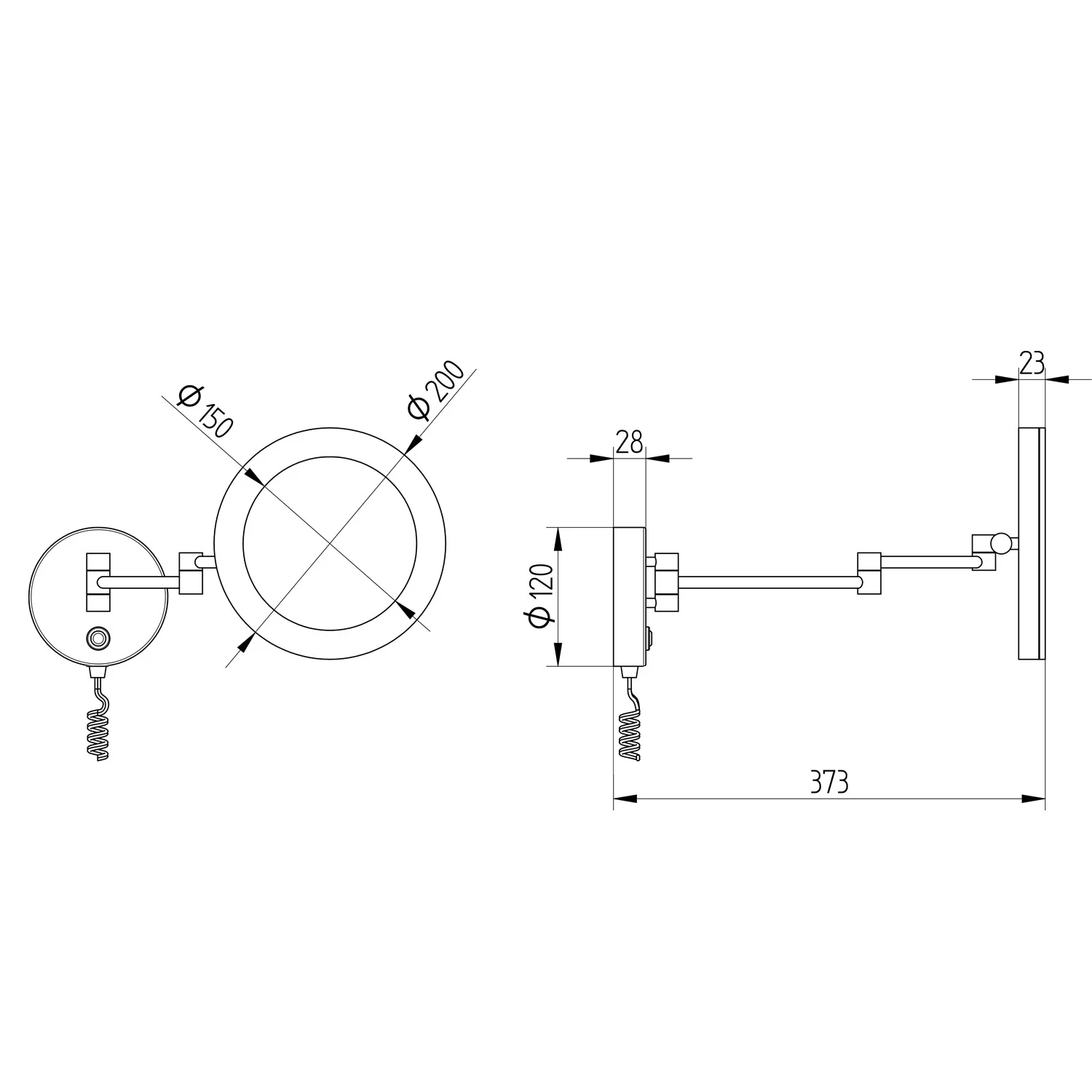 Kronenbach LED Kosmetikspiegel 2.0 Wandmodell rund mit Stecker Bild 2