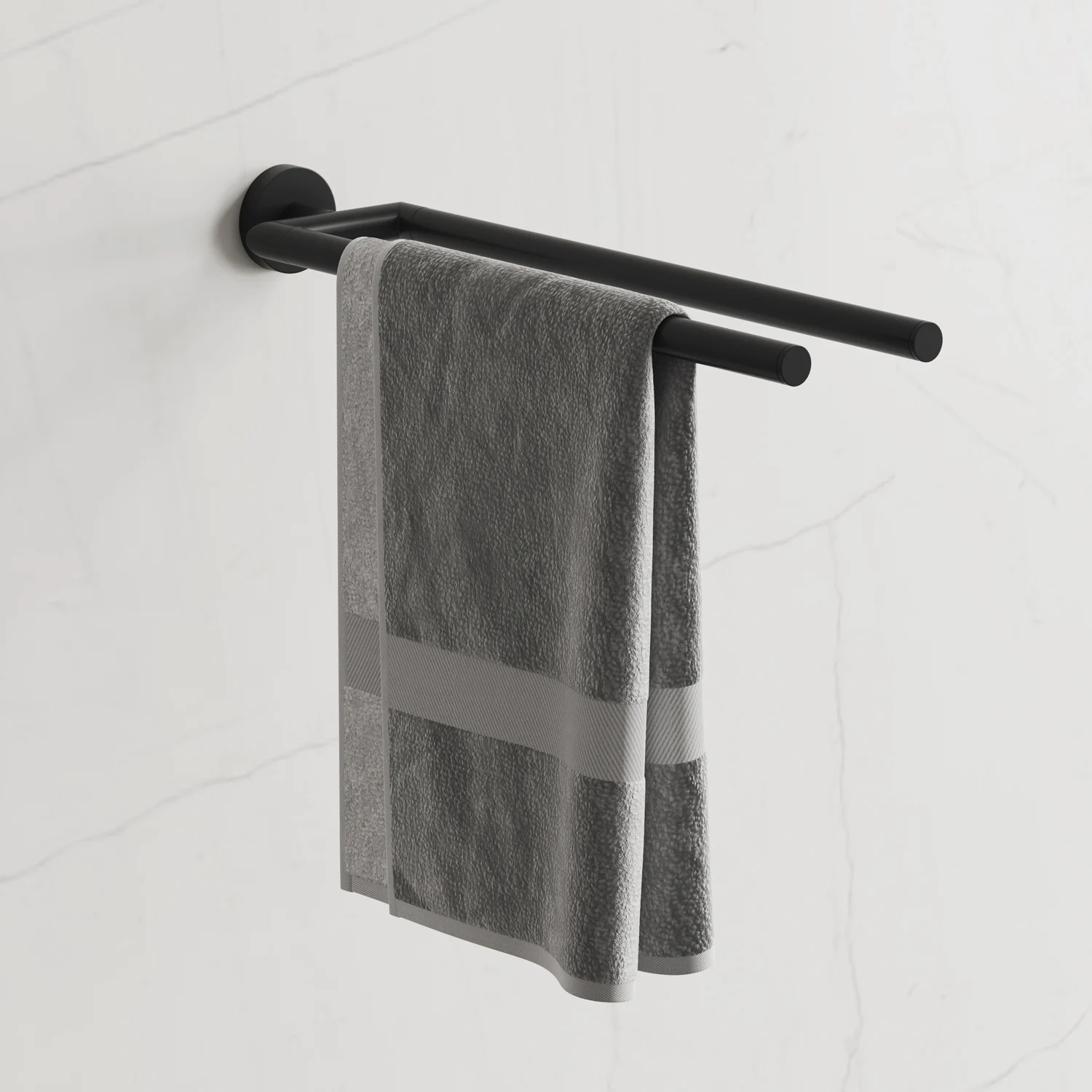 Kronenbach Lima 2.0 Black Handtuchhalter 2-armig 44,5 cm, starr Bild 3
