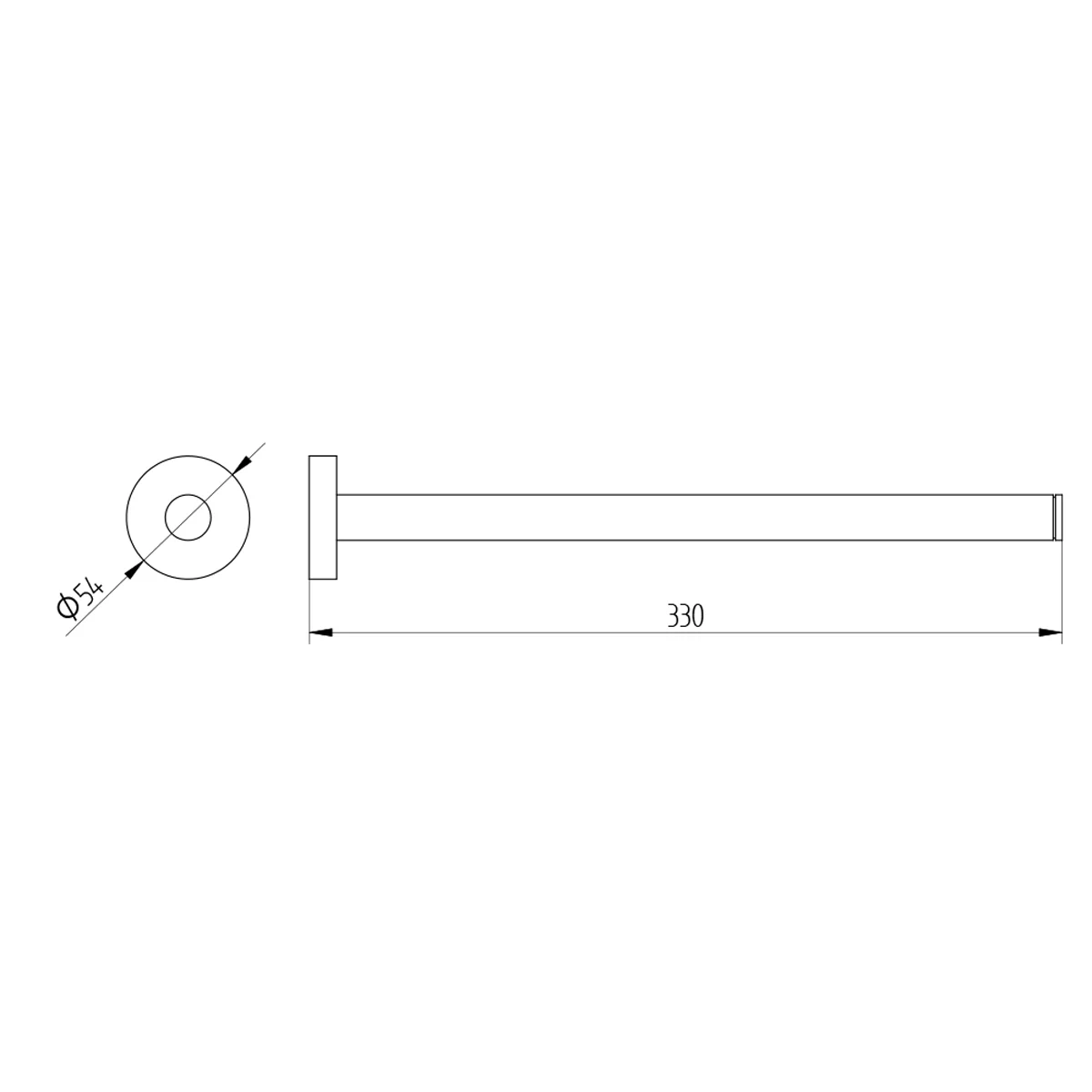 Kronenbach Lima 2.0 Black Handtuchhalter 1-armig 33 cm, starr Bild 5