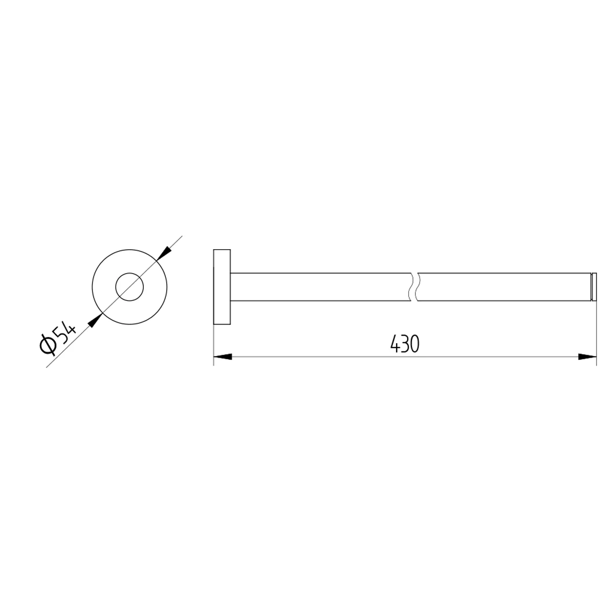 Kronenbach Lima 2.0 Black Handtuchhalter 1-armig 43 cm, starr Bild 5