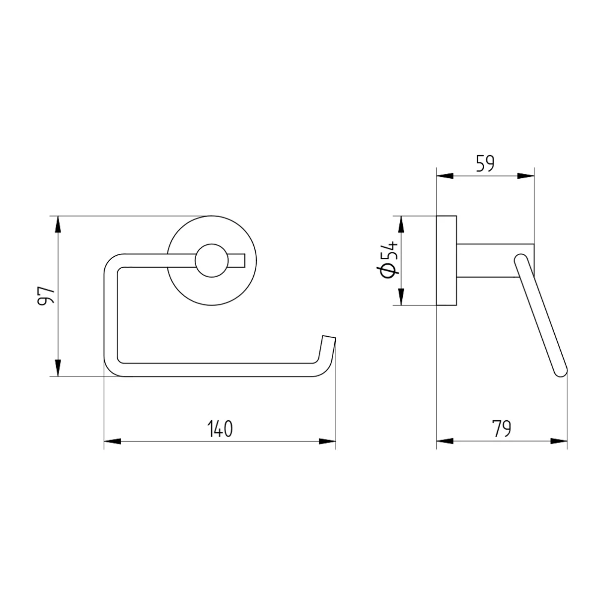 Kronenbach Lima 2.0 Black Papierhalter ohne Deckel, rechts Bild 5