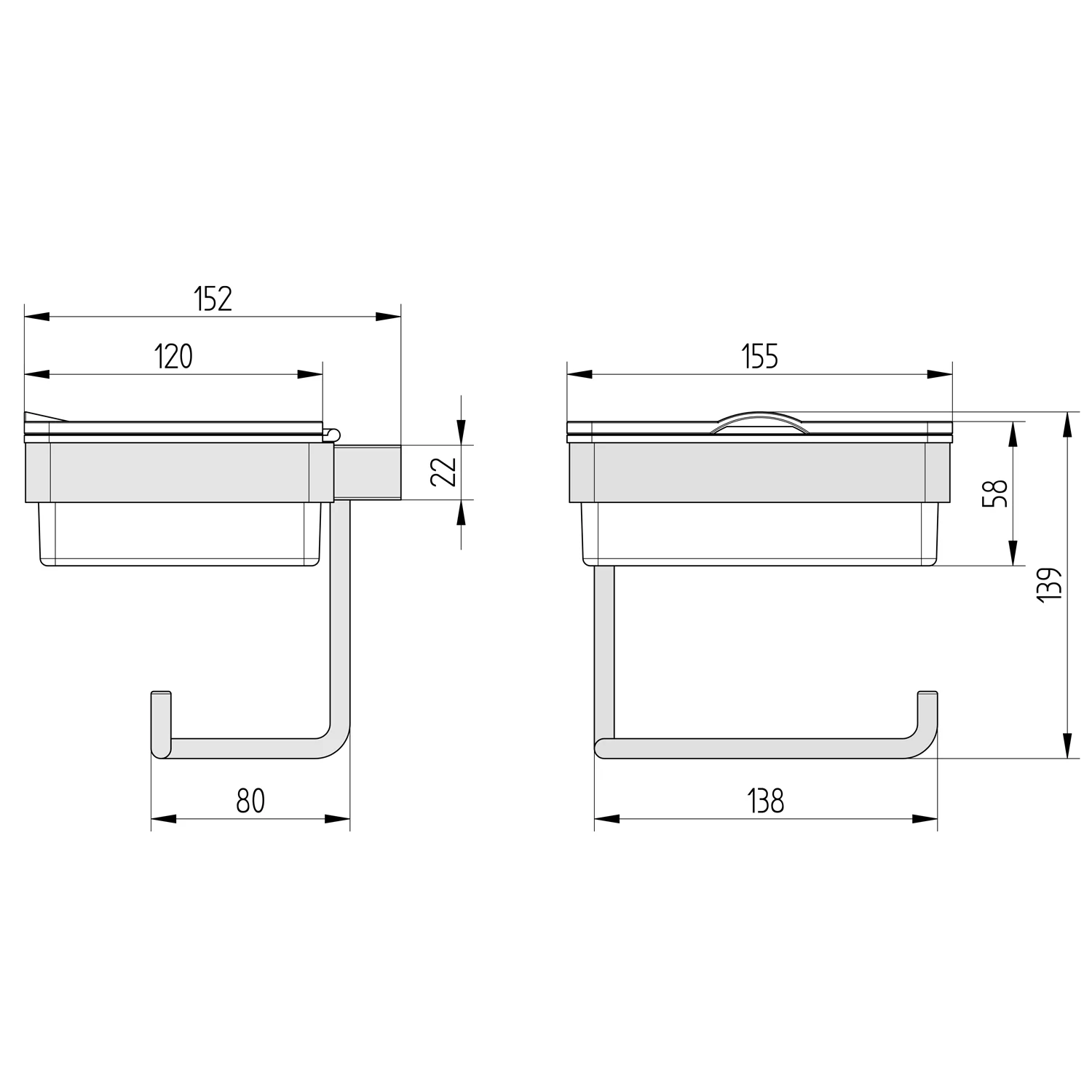 Kronenbach Plana 2.0 Papierhalter mit Feuchttuchbox Bild 3