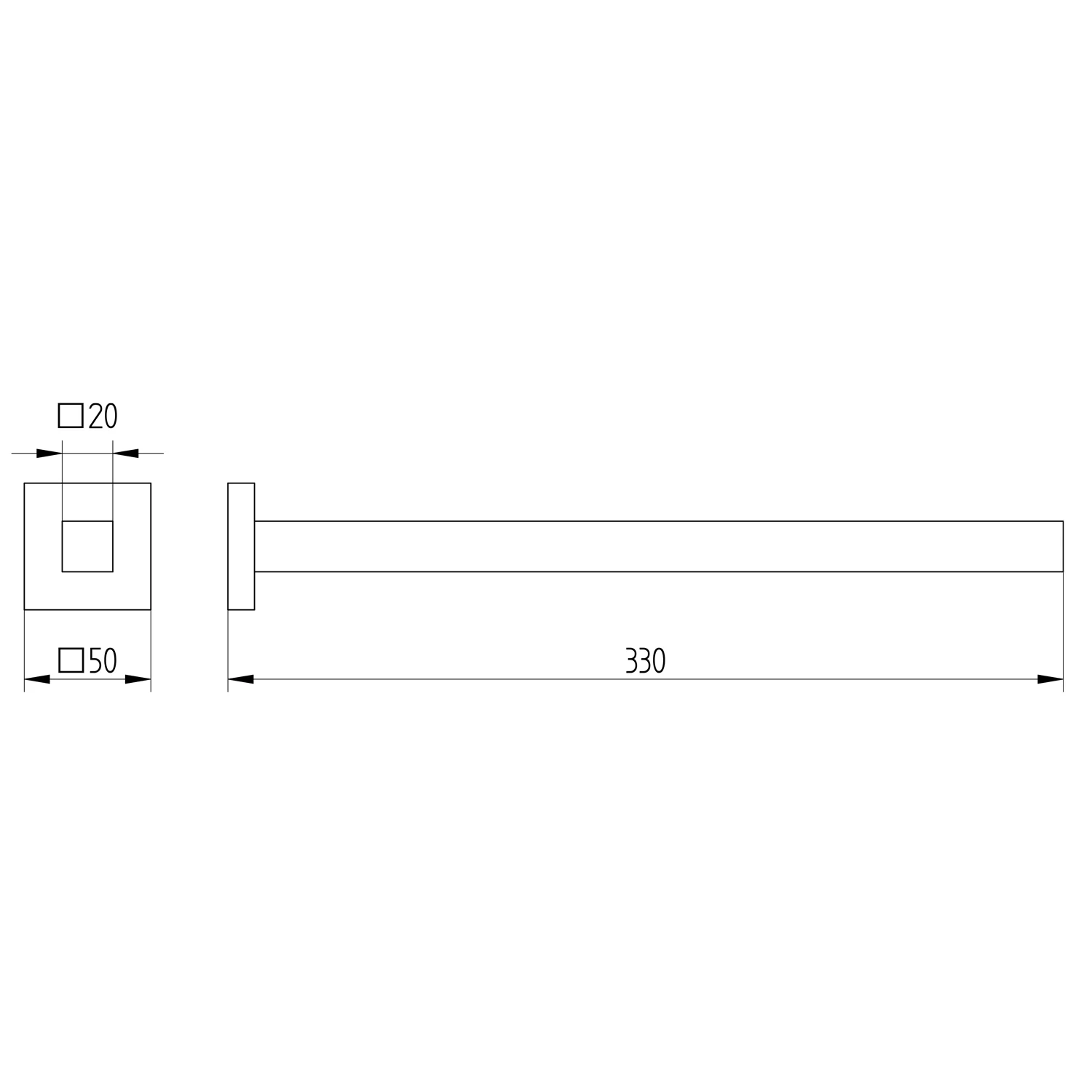 Kronenbach Quara 2.0 Black Handtuchhalter einarmig 33 cm Bild 2