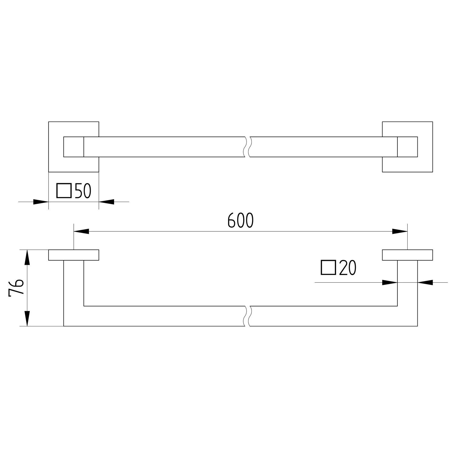 Kronenbach Quara 2.0 Black Badetuchhalter 60 cm Bild 2