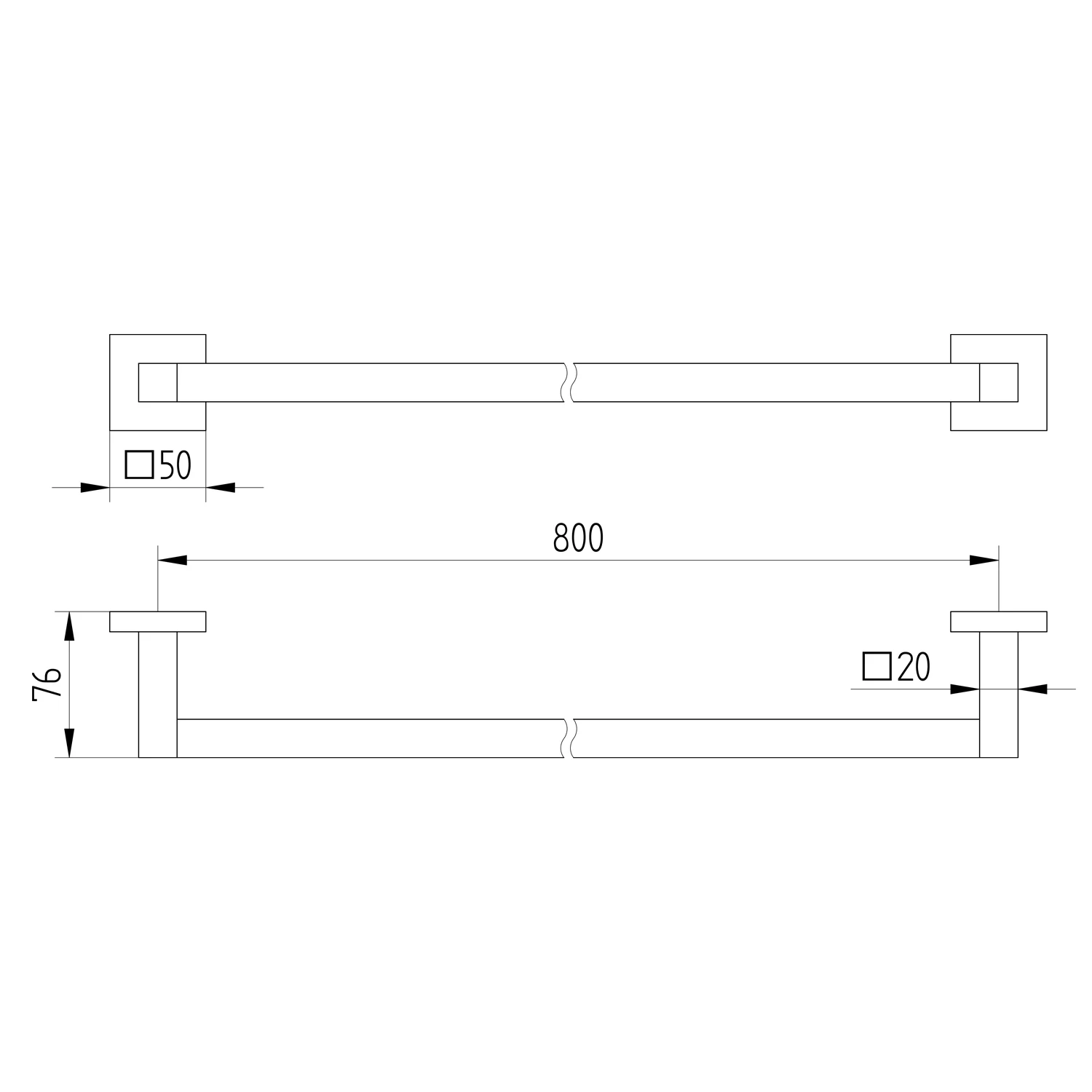 Kronenbach Quara 2.0 Black Badetuchhalter 80 cm Bild 2