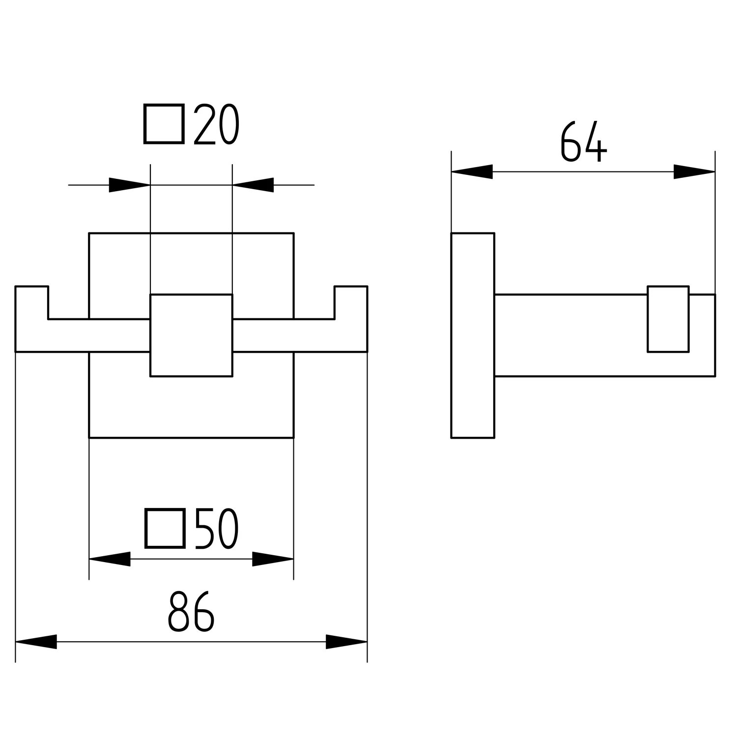 Kronenbach Quara Haken mit Konsole 2-fach Bild 2