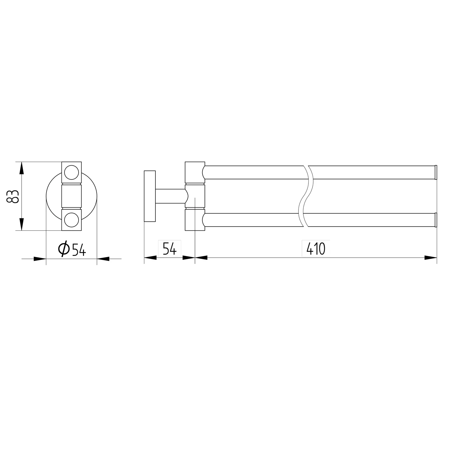 Kronenbach Radia Handtuchhalter 2-armig, schwenkbar Bild 5