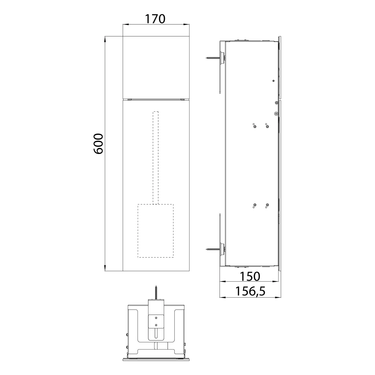 Kronenbach Cube Design WC-Modul 60 cm - Unterputz, Glasfront, Anschlag links Bild 5