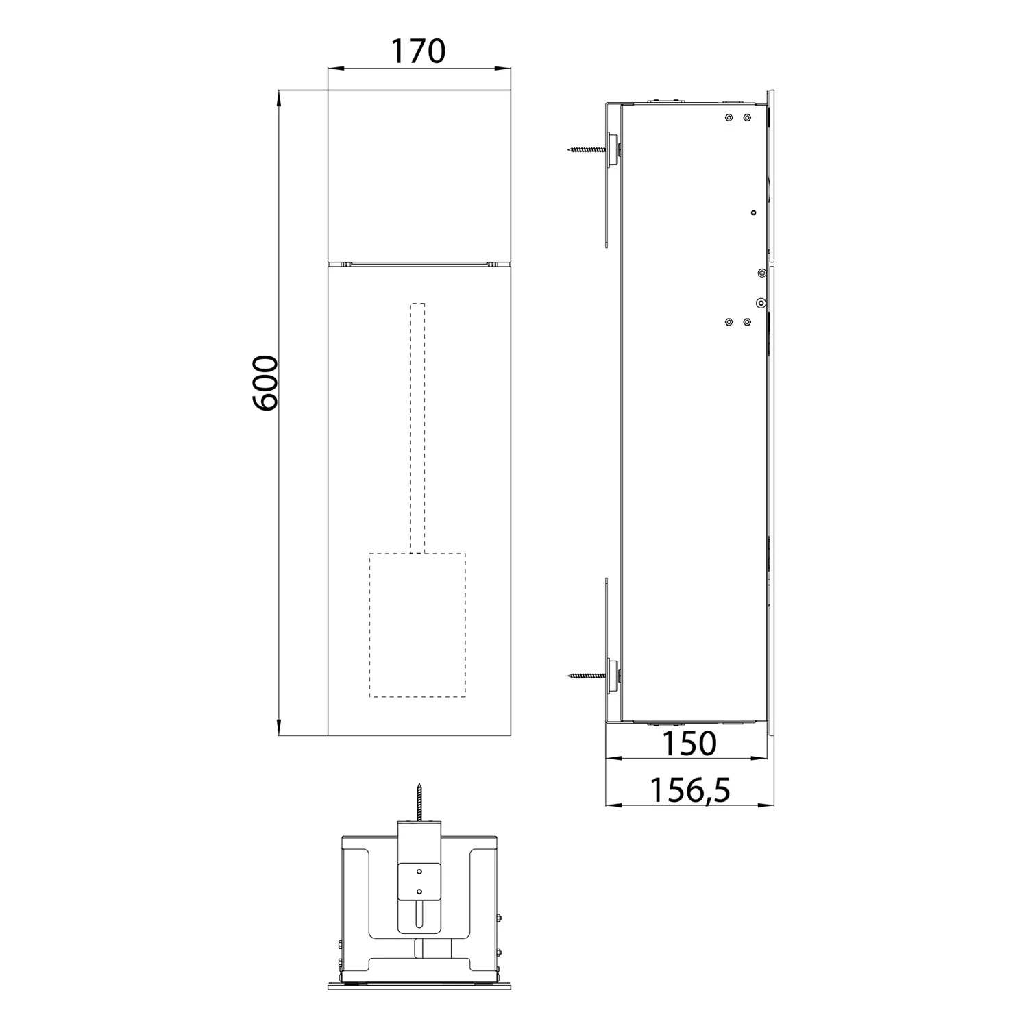 Kronenbach Cube Design WC-Modul 60 cm - Unterputz, Glasfront, Anschlag rechts Bild 5