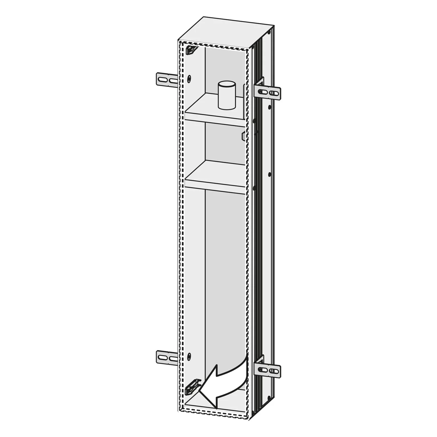 Kronenbach Cube Design WC-Modul - Unterputzmodell 15,4 x 80,3 cm, Türanschlag links Bild 6