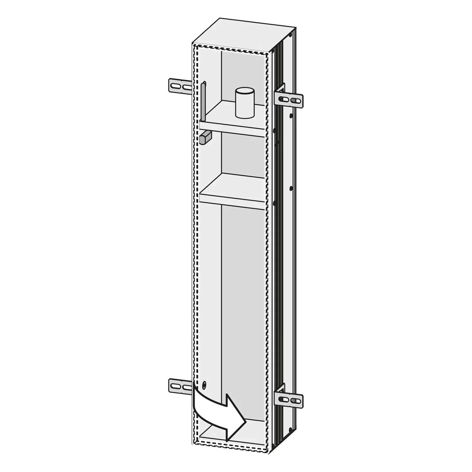 Kronenbach Cube Design WC-Modul - Unterputzmodell 15,4 x 80,3 cm, Türanschlag rechts Bild 6