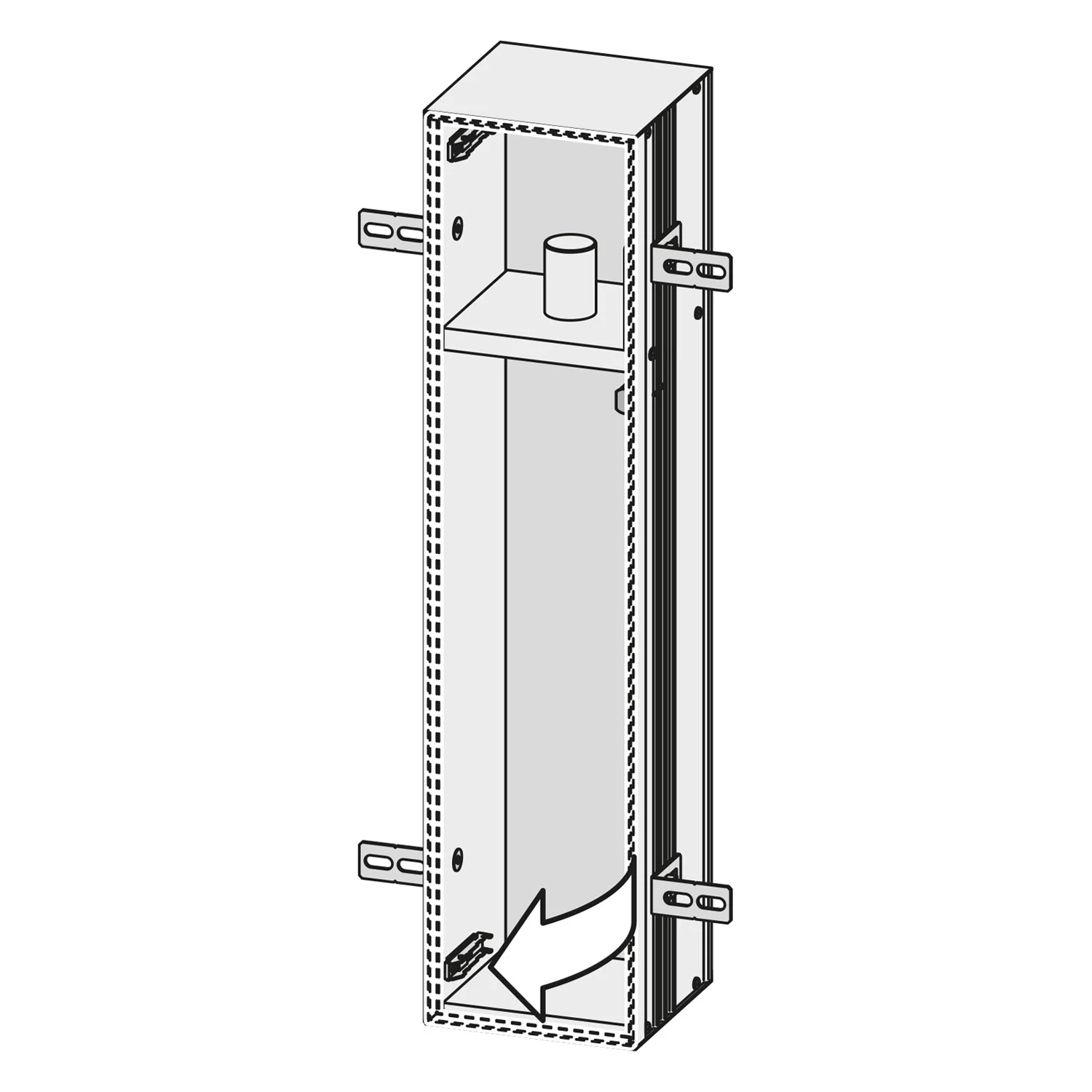 Kronenbach Cube Design WC-Modul - Unterputzmodell 15,4 x 65,8 cm, Türanschlag links Bild 6