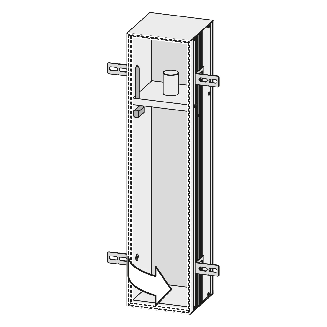 Kronenbach Cube Design WC-Modul - Unterputzmodell 15,4 x 65,8 cm, Türanschlag rechts Bild 6