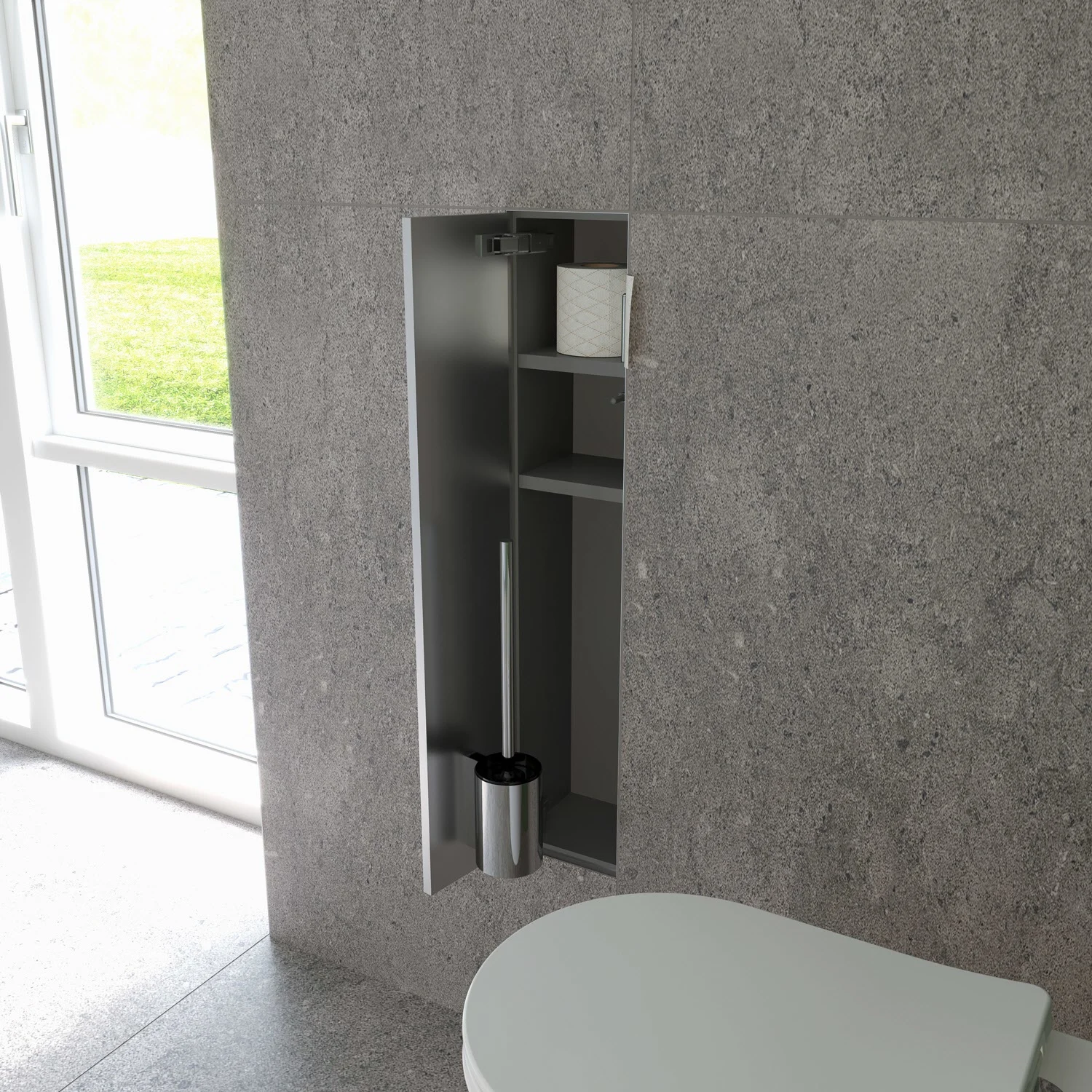 Kronenbach Cube Design WC-Modul - Unterputzmodell 15,4 x 80,3 cm, Türanschlag links Bild 9