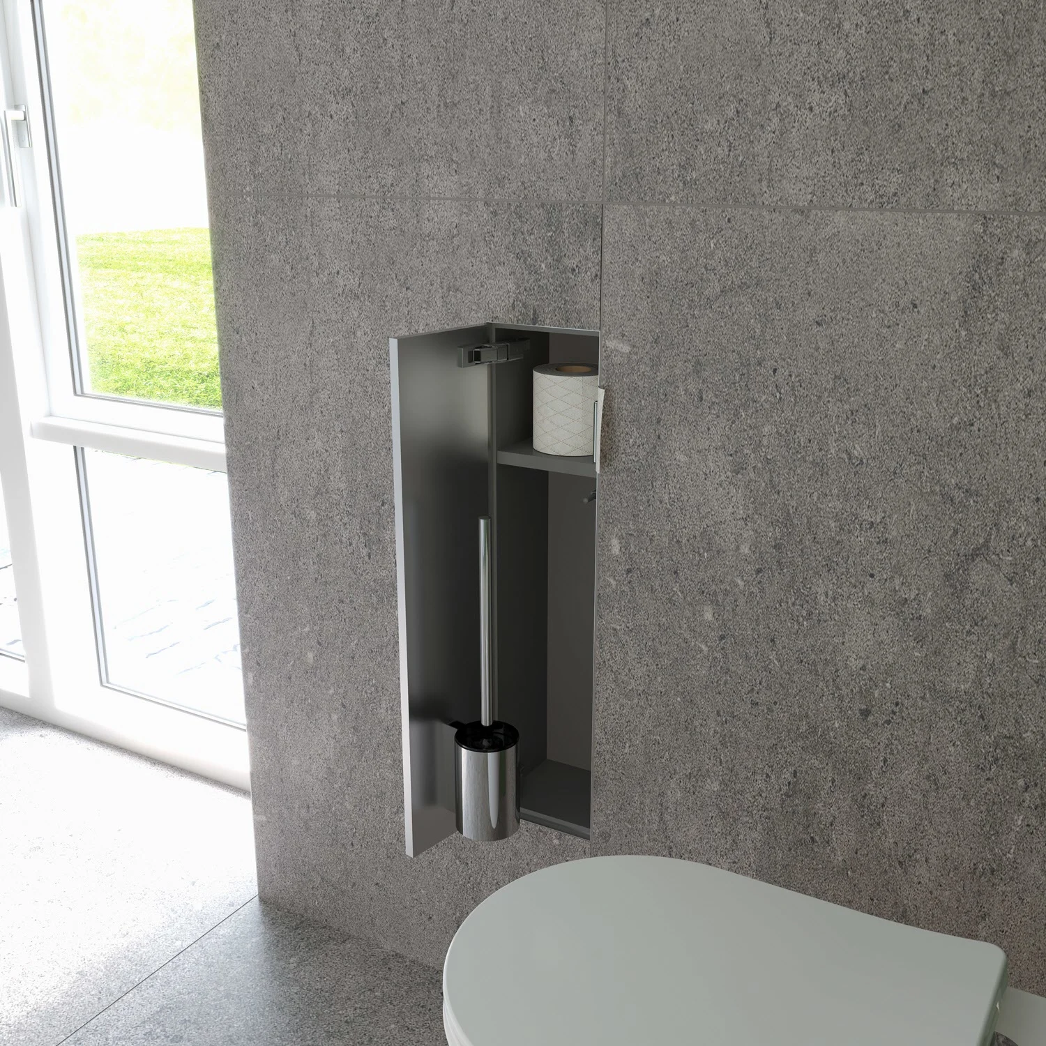 Kronenbach Cube Design WC-Modul - Unterputzmodell 15,4 x 65,8 cm, Türanschlag links Bild 9
