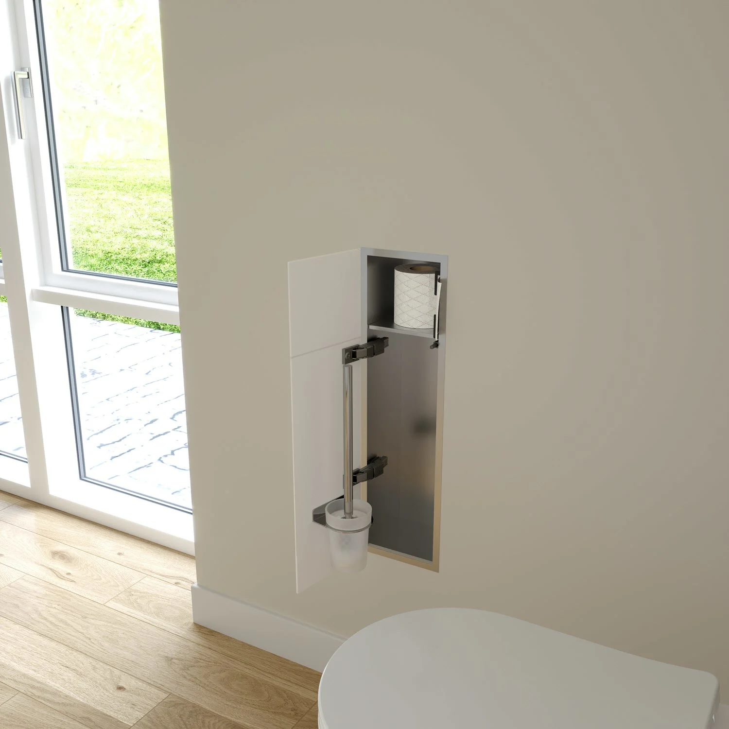 Kronenbach Cube Design WC-Modul 60 cm - Unterputz, Glasfront, Anschlag links Bild 8