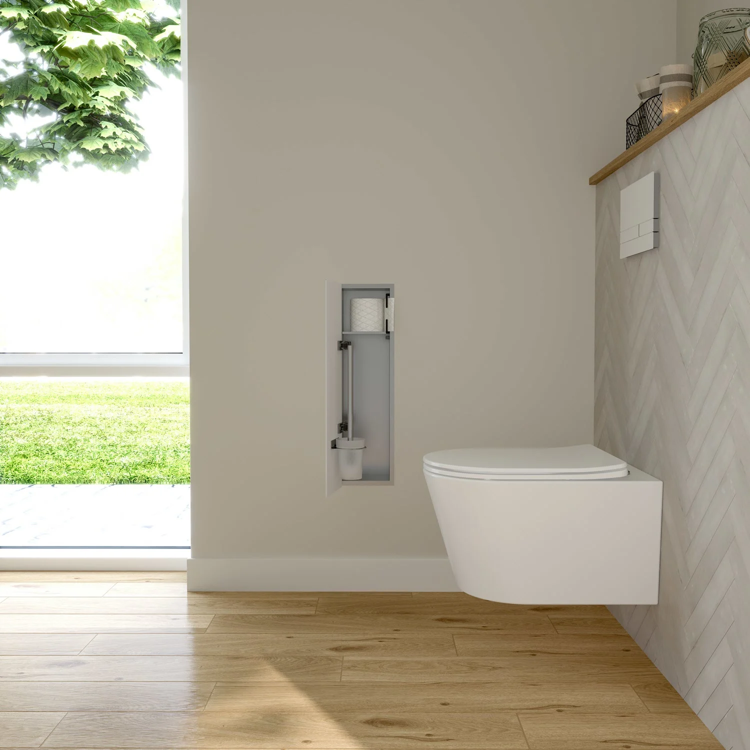 Kronenbach Cube Design WC-Modul 60 cm - Unterputz, Glasfront, Anschlag links Bild 9