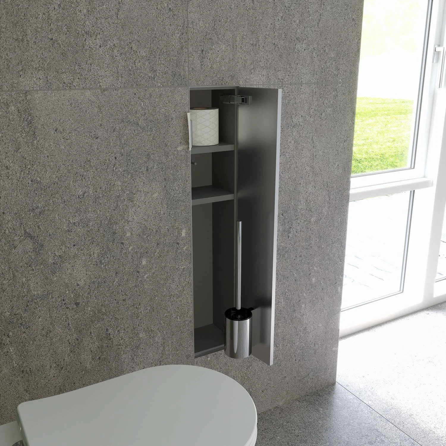 Kronenbach Cube Design WC-Modul - Unterputzmodell 15,4 x 80,3 cm, Türanschlag rechts Bild 9