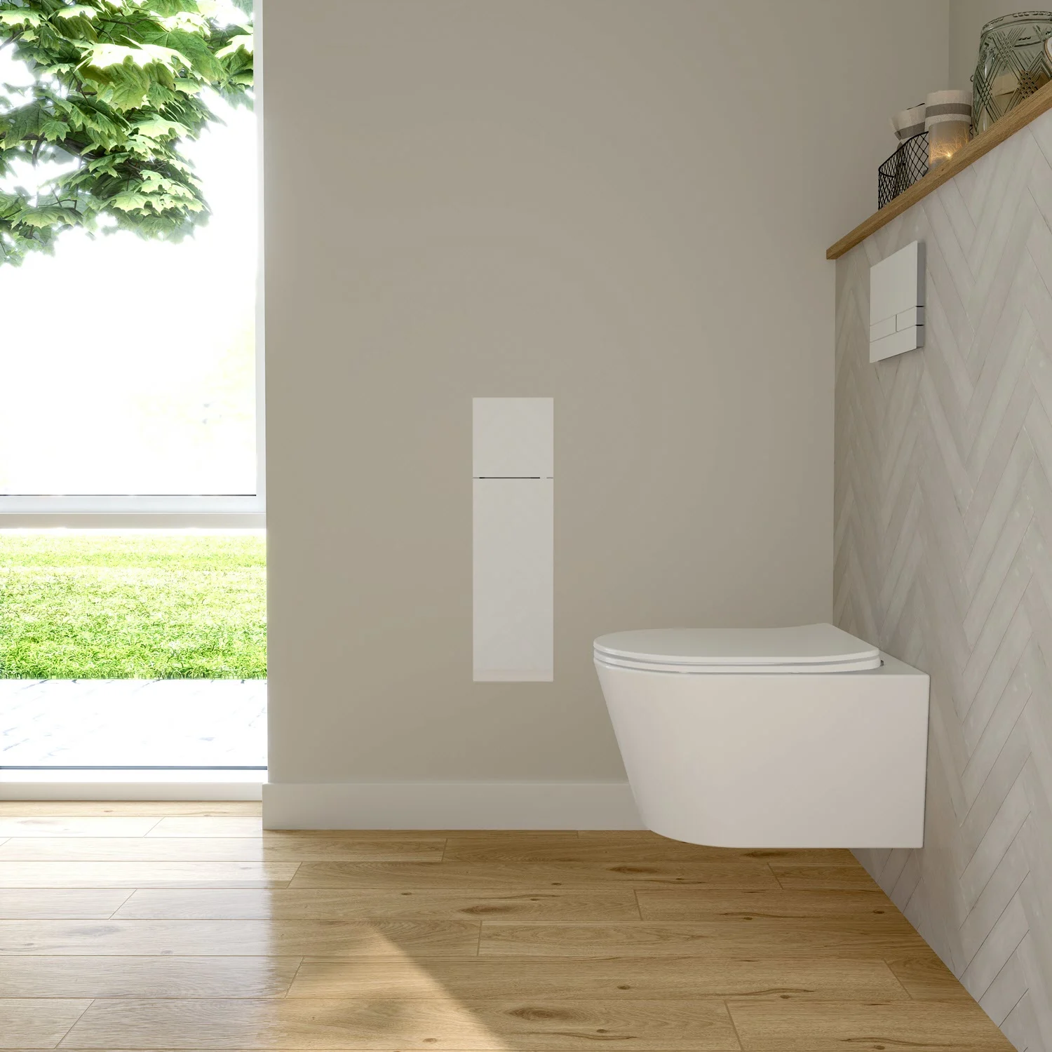 Kronenbach Cube Design WC-Modul 60 cm - Unterputz, Glasfront, Anschlag links Bild 9