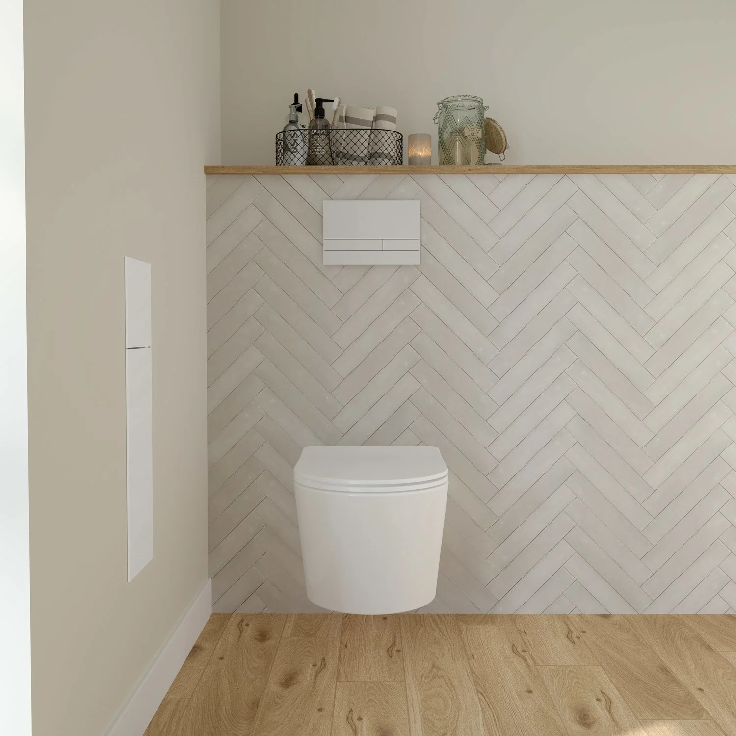 Kronenbach Cube Design WC-Modul 60 cm - Unterputz, Glasfront, Anschlag links Bild 10