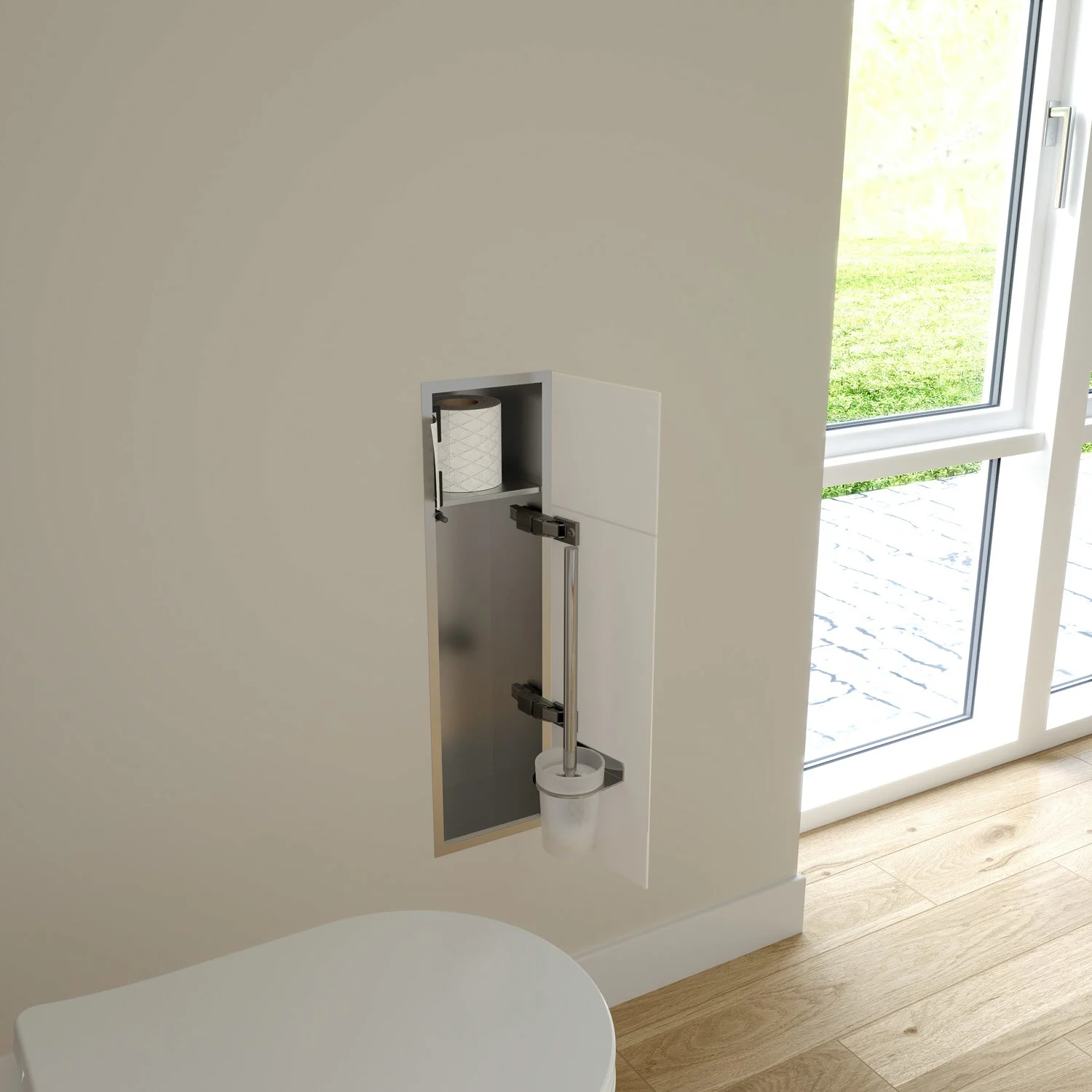 Kronenbach Cube Design WC-Modul 60 cm - Unterputz, Glasfront, Anschlag rechts Bild 8