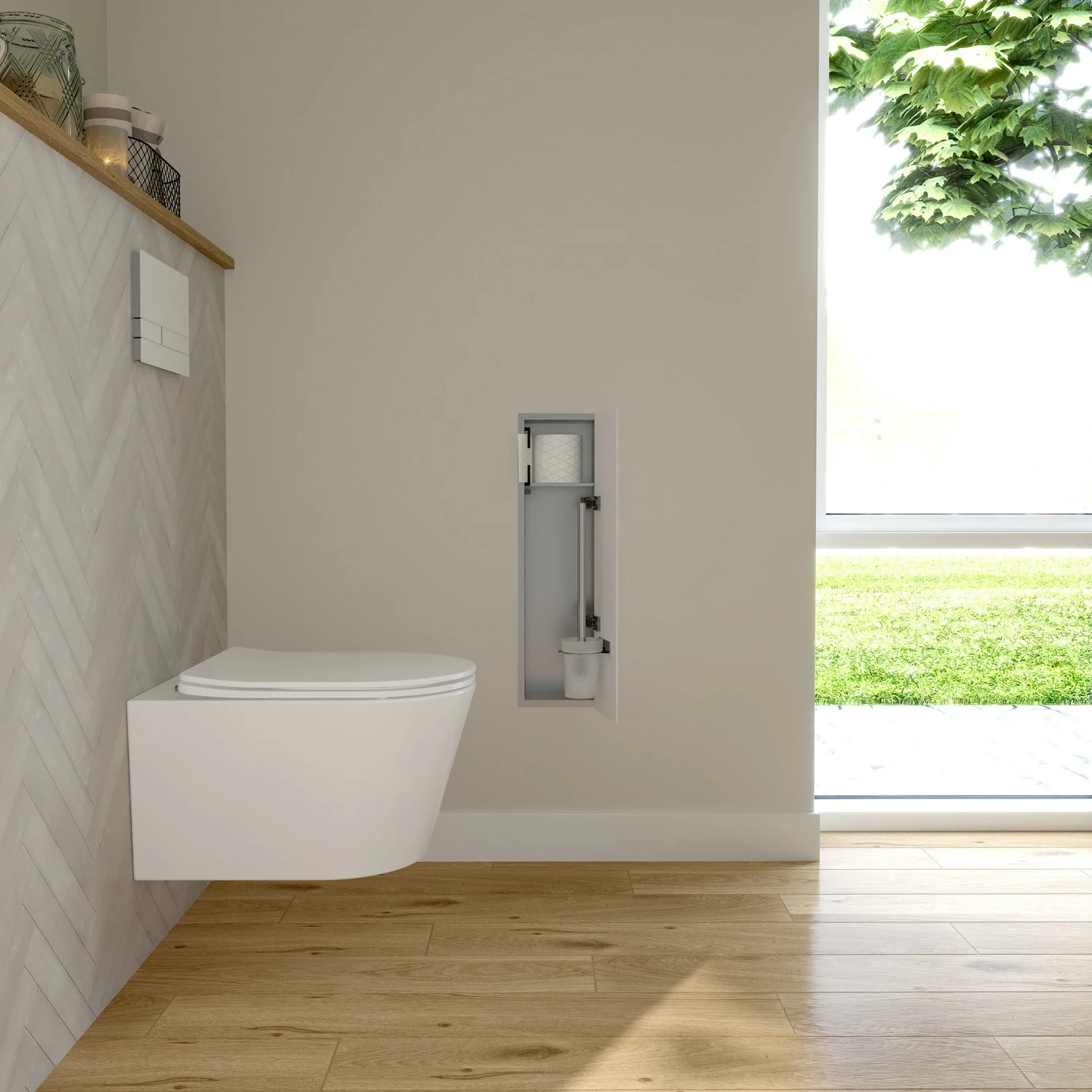Kronenbach Cube Design WC-Modul 60 cm - Unterputz, Glasfront, Anschlag rechts Bild 9