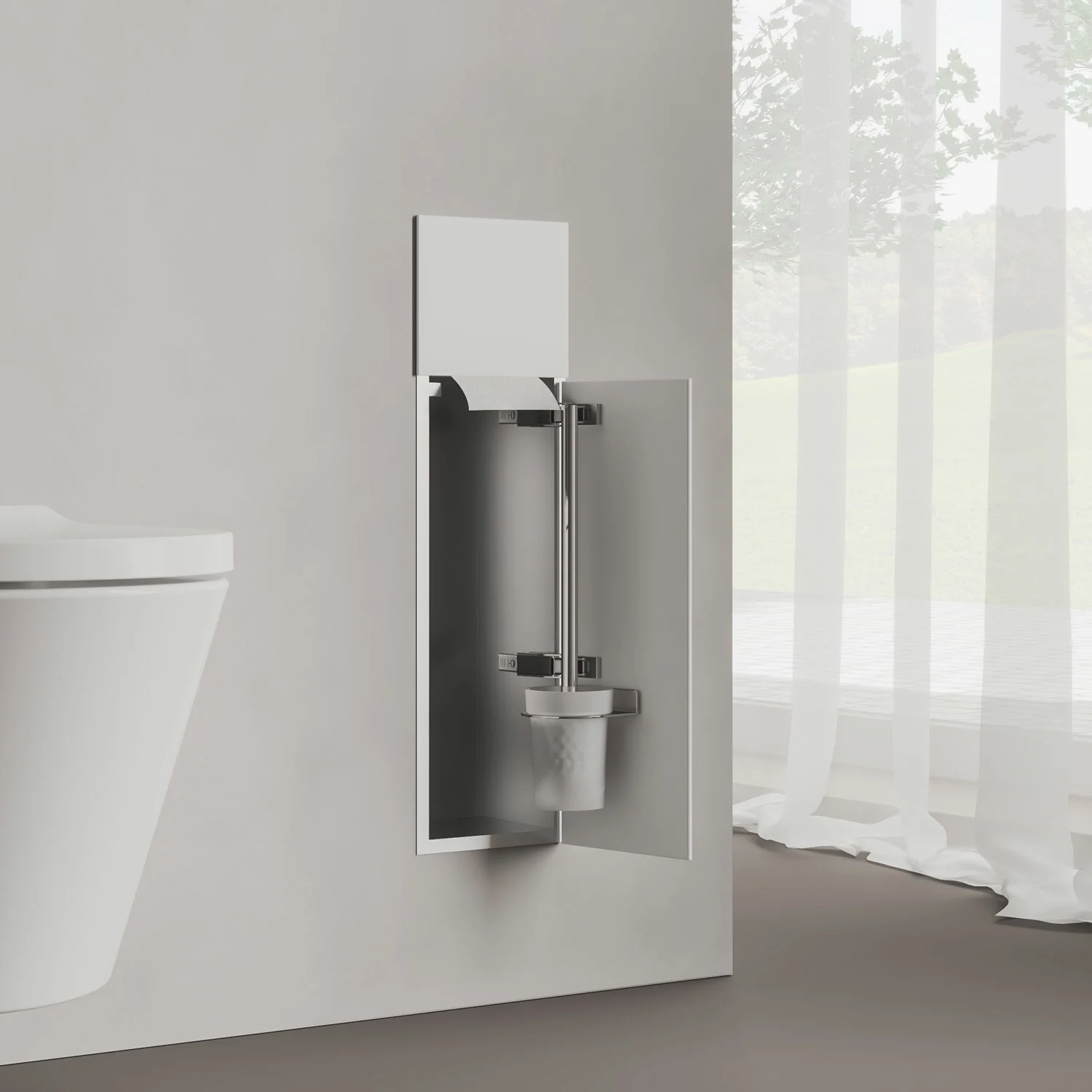 Kronenbach Cube Design WC-Modul 60 cm - Unterputz, Glasfront, Anschlag rechts Bild 4