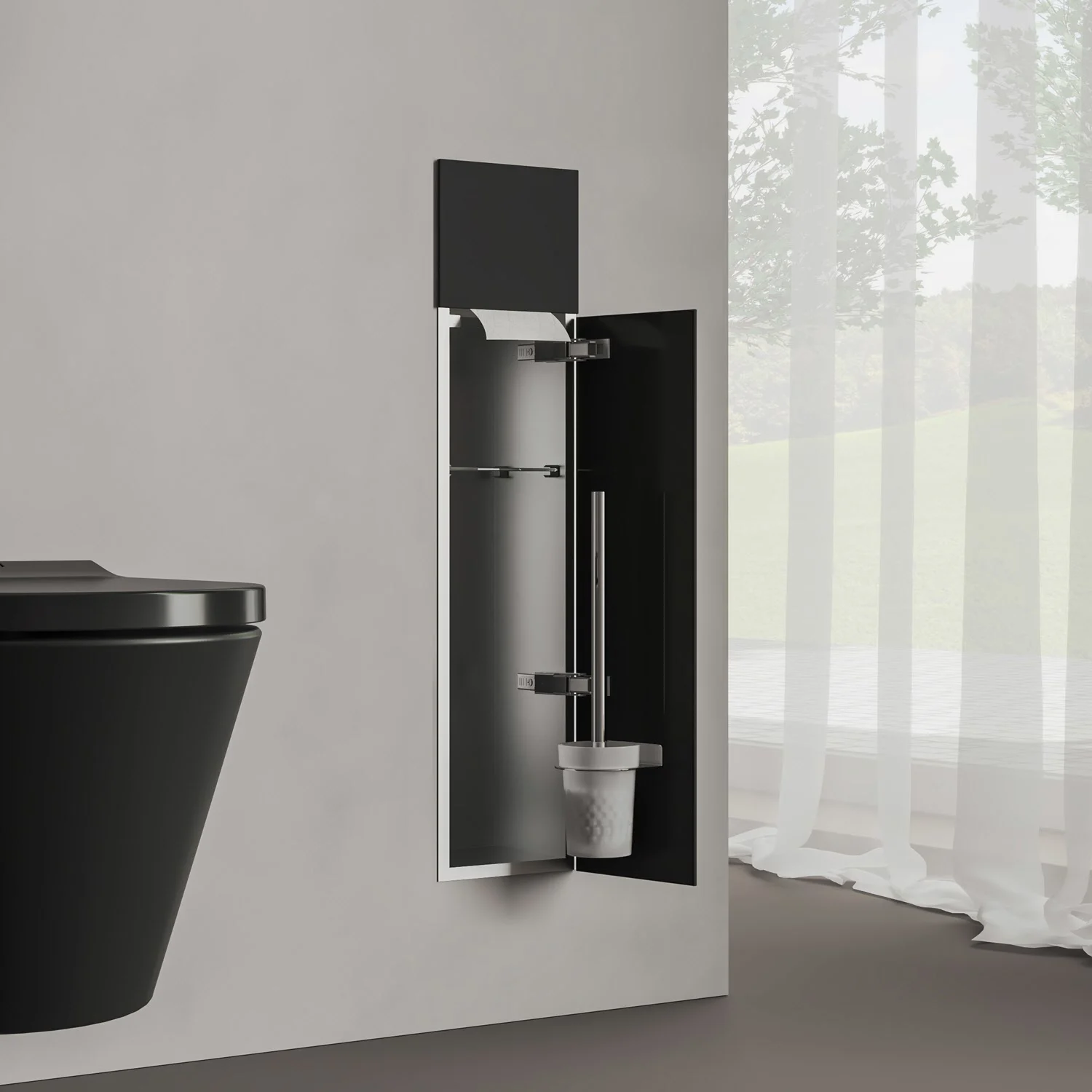 Kronenbach Cube Design WC-Modul 73 cm - Unterputz, Glasfront, Anschlag rechts Bild 4