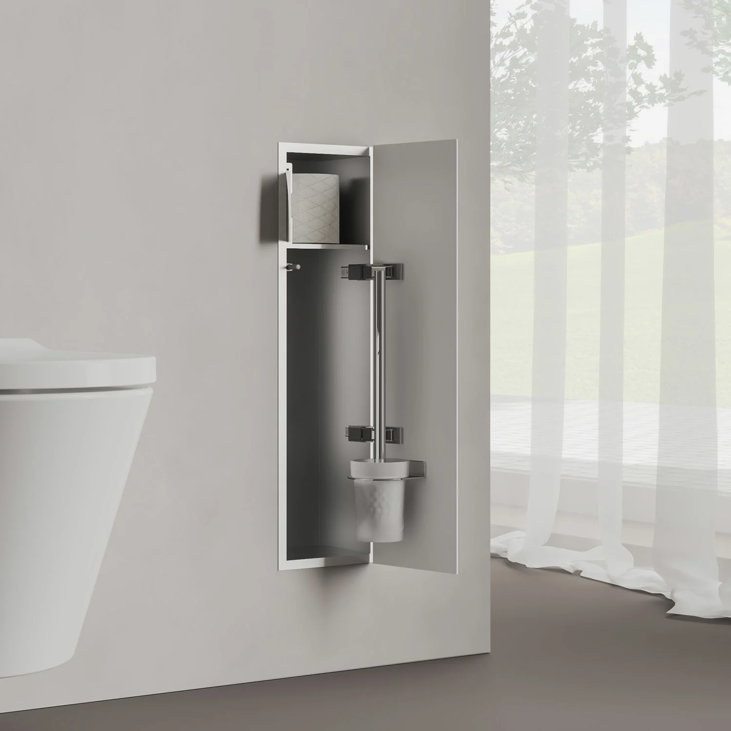 Kronenbach Cube Design WC-Modul 60 cm - Unterputz, Glasfront, Anschlag rechts Bild 3