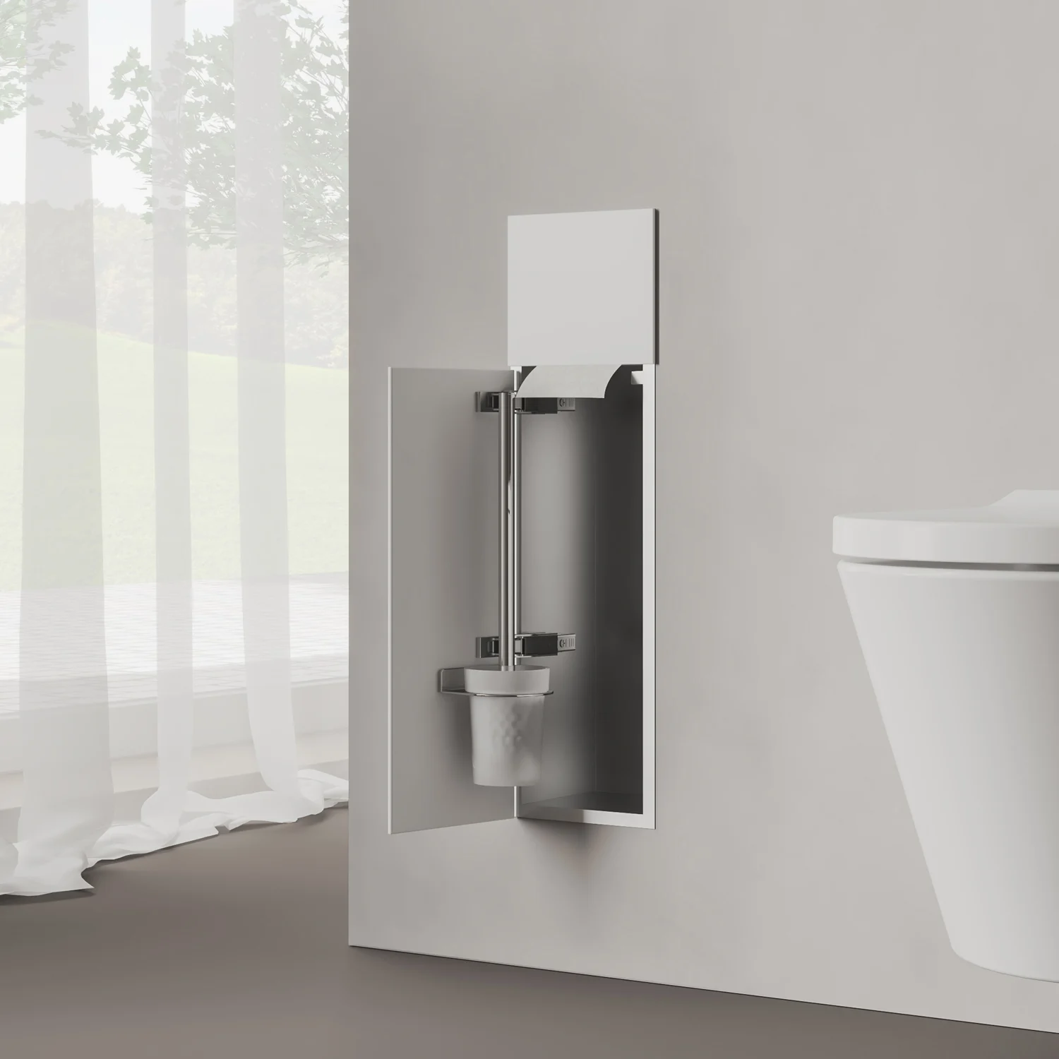 Kronenbach Cube Design WC-Modul 60 cm - Unterputz, Glasfront, Anschlag links Bild 4