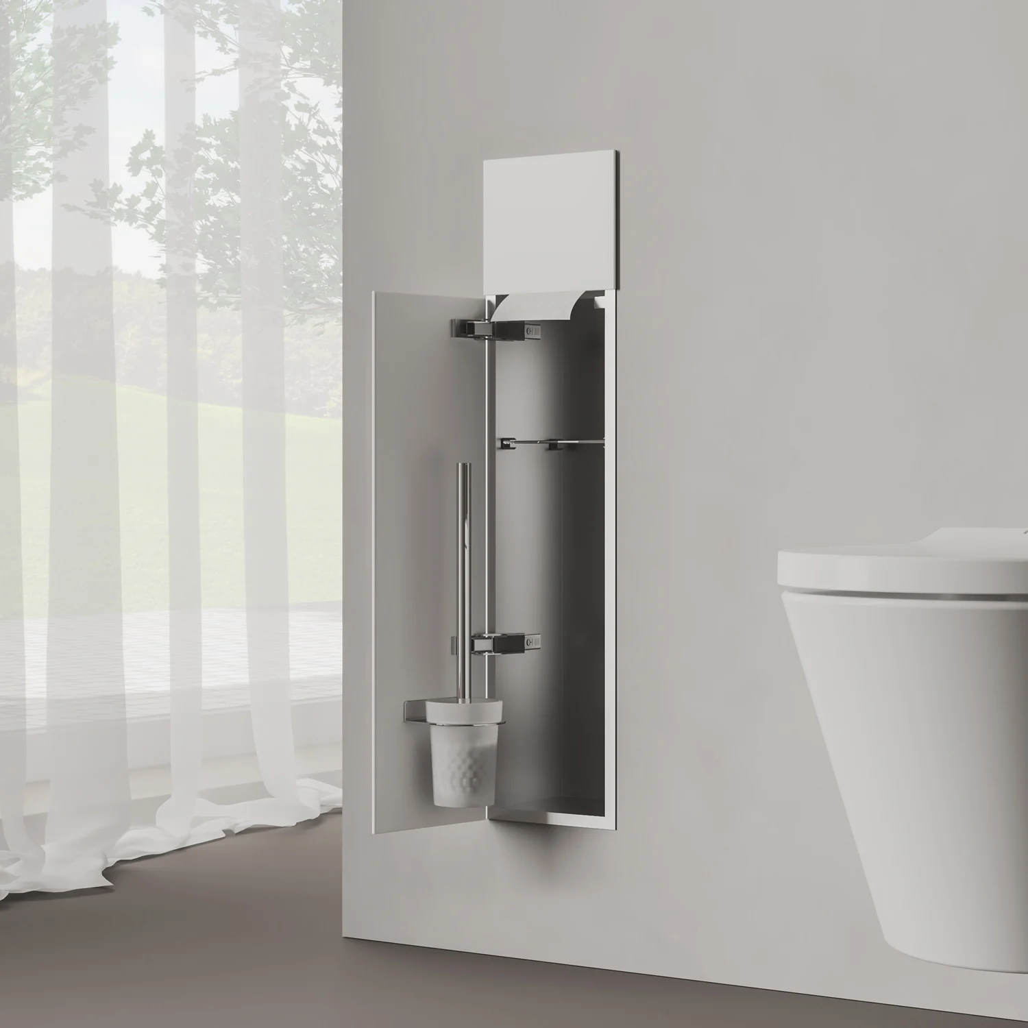 Kronenbach Cube Design WC-Modul 73 cm - Unterputz, Glasfront, Anschlag links Bild 4