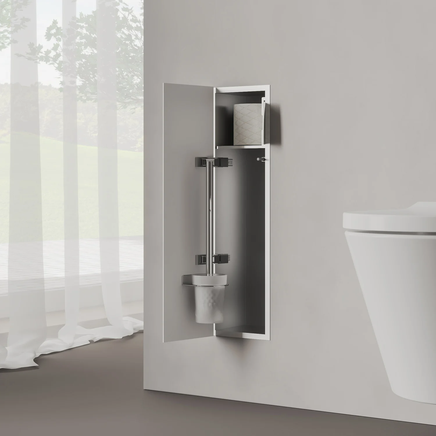 Kronenbach Cube Design WC-Modul 60 cm - Unterputz, Glasfront, Anschlag links Bild 3