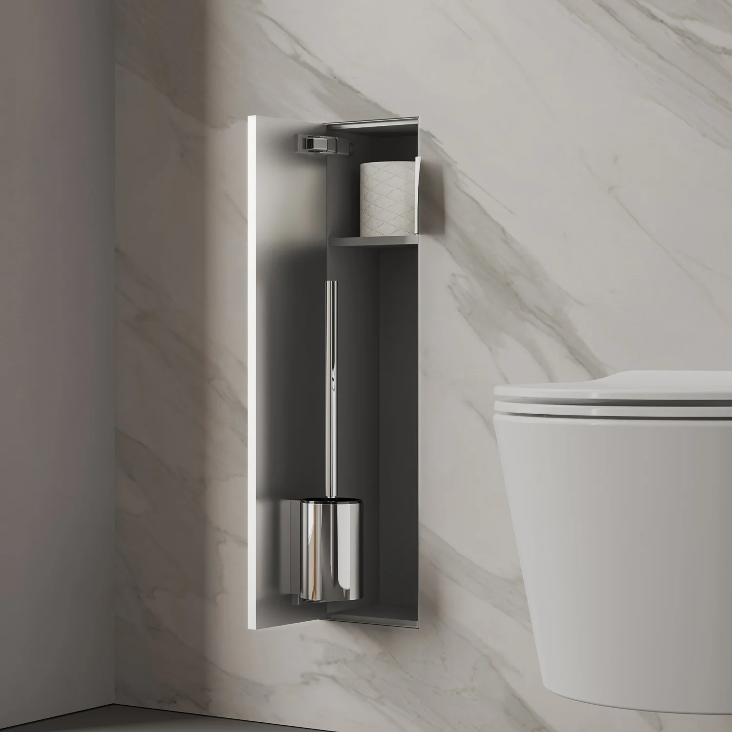 Kronenbach Cube Design WC-Modul - Unterputzmodell 15,4 x 65,8 cm, Türanschlag links Bild 3