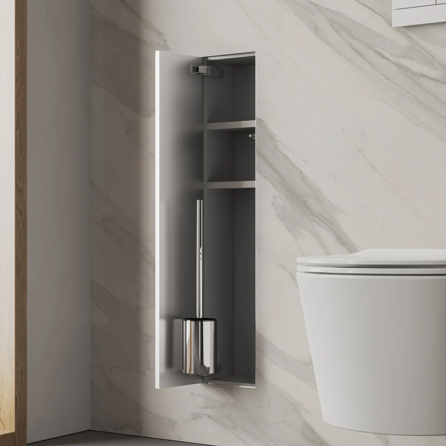 Kronenbach Cube Design WC-Modul - Unterputzmodell 15,4 x 80,3 cm, Türanschlag links Bild 3