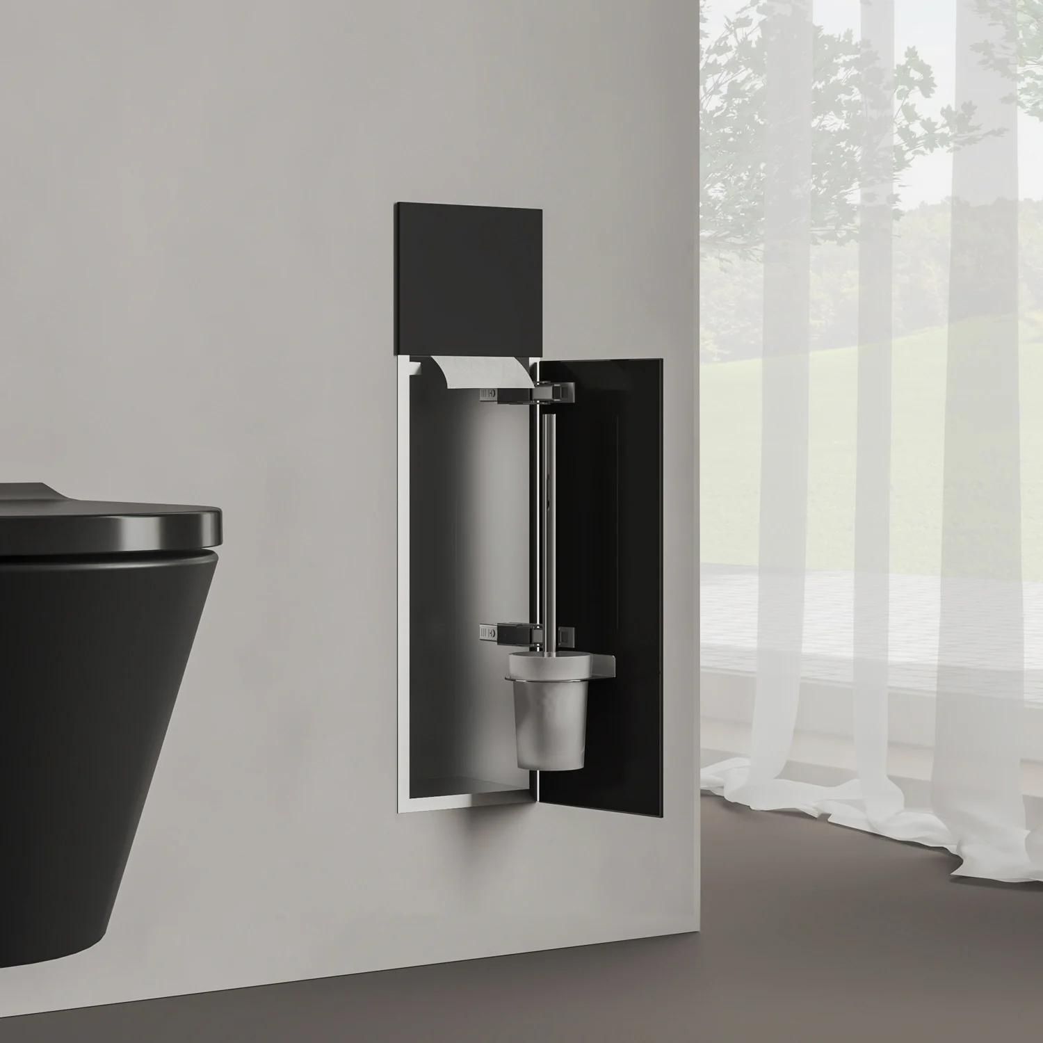 Kronenbach Cube Design WC-Modul 60 cm - Unterputz, Glasfront, Anschlag rechts Bild 4