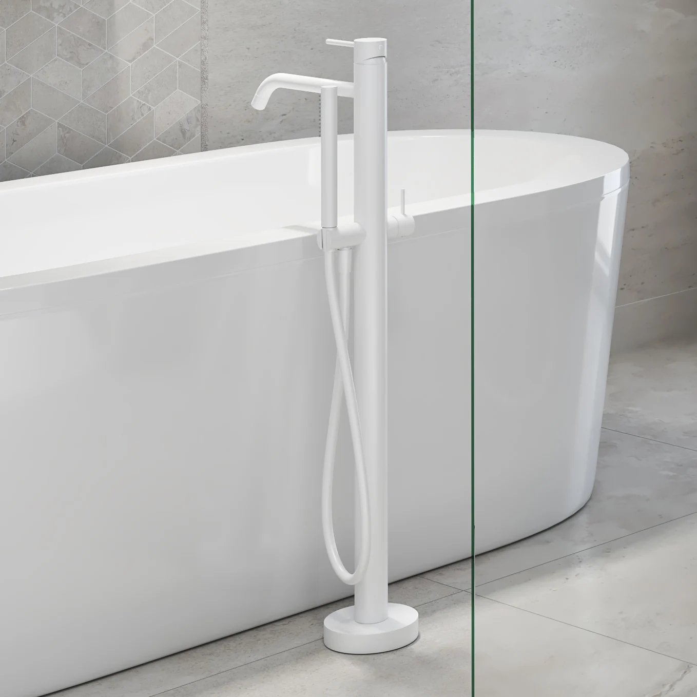 Kronenbach Lima 2.0 White freistehende Wannenarmatur