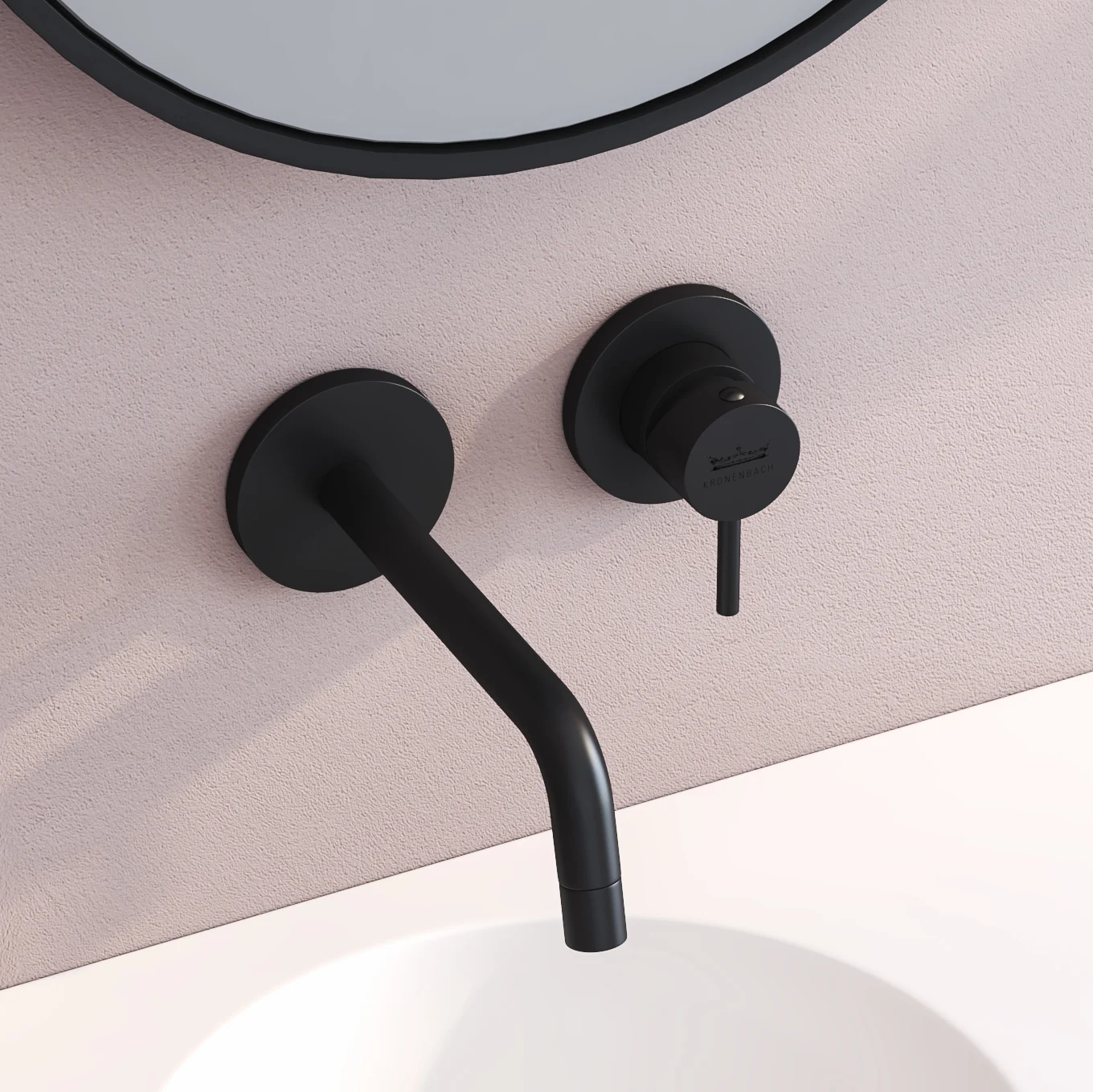 Kronenbach Lima 2.0 Black Waschtisch-Wandarmatur 17,5 cm inkl. Grundkörper