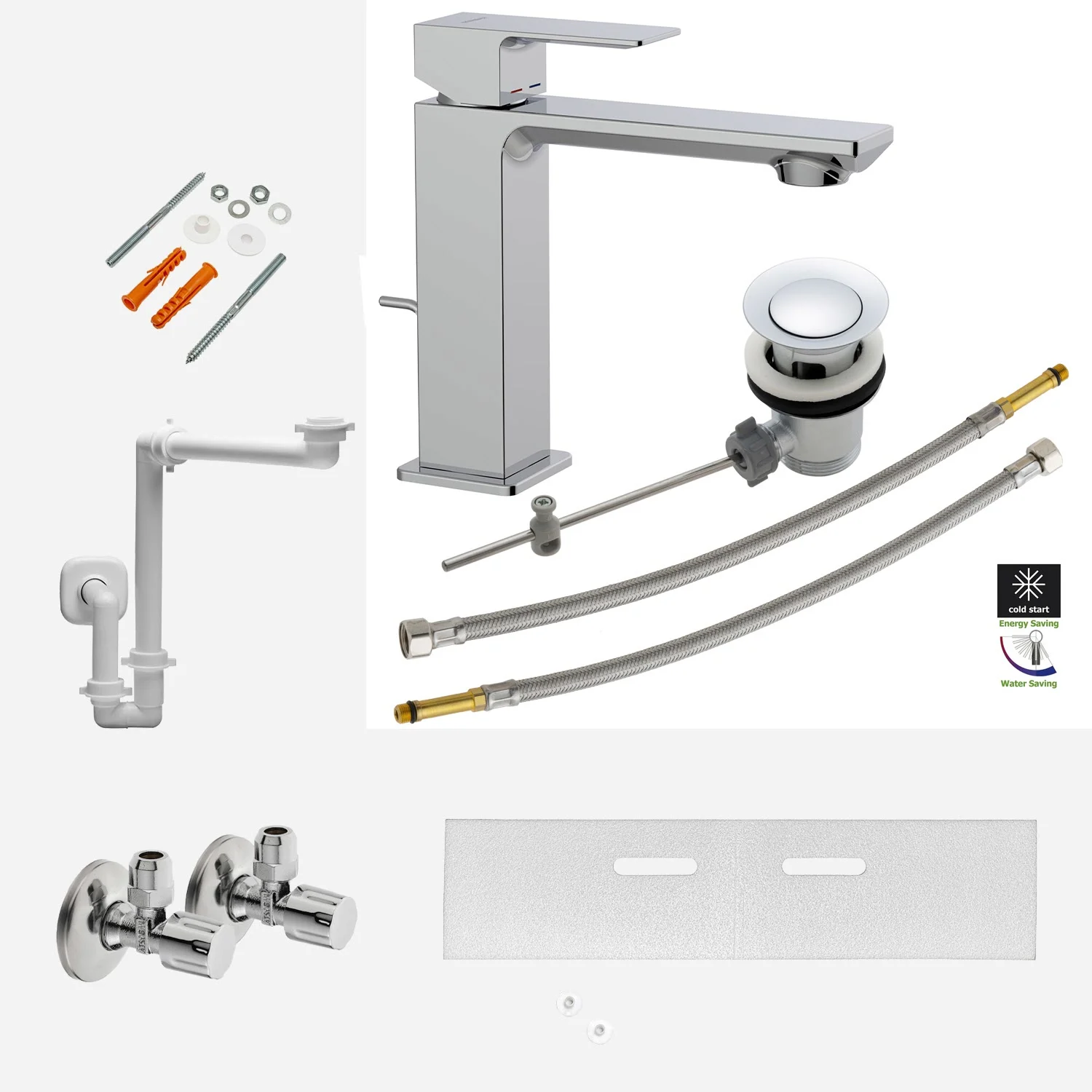 Kronenbach Quara 3.0 Montage- und Armaturenset für Waschtisch mit Unterschrank