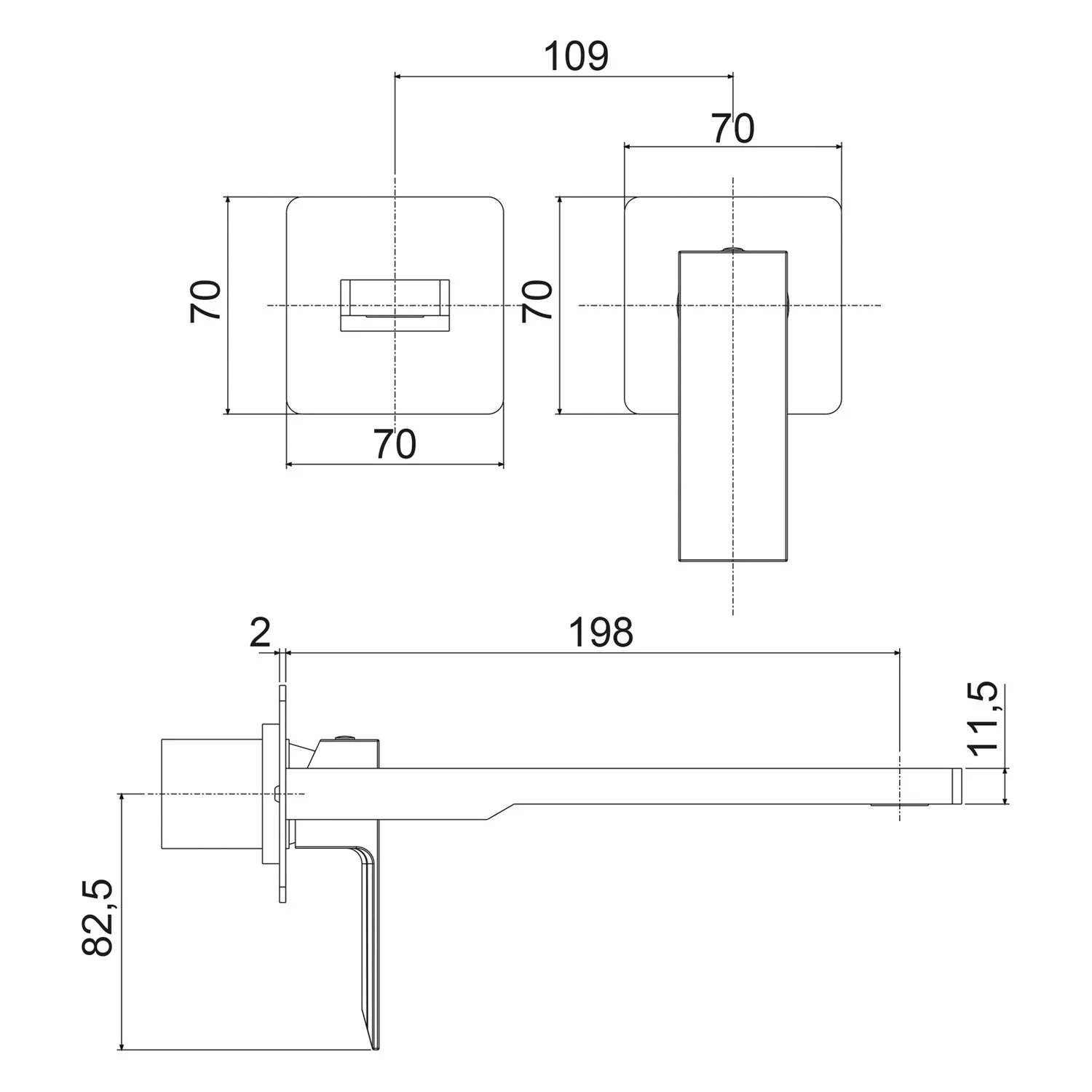 Kronenbach Quara 3.0, Set Waschtisch-Einhebelmischer Unterputz incl. Grundkörper, Ausladung 20 cm, wassersparend Bild 4