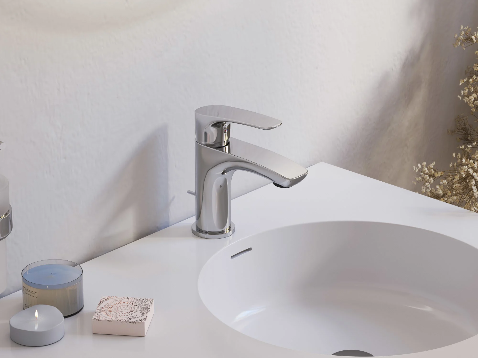 Kronenbach Rivara Waschtisch-Einhebelmischer mit Zugstangen-Ablaufgarnitur 1 1/4, wassersparend Bild 3