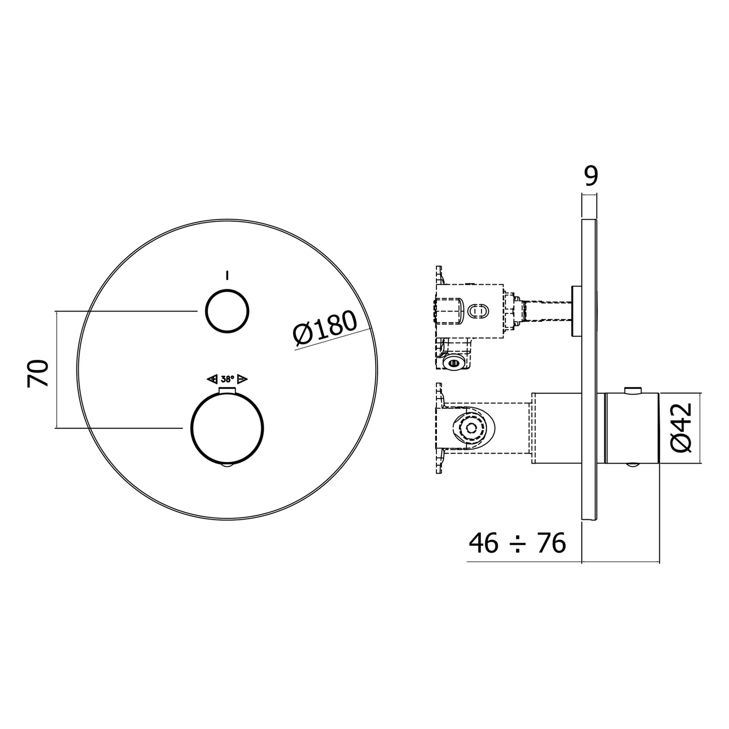 Kronenbach Smart Push Thermostat Unterputz für 1 Verbraucher, runde Ausführung Bild 5