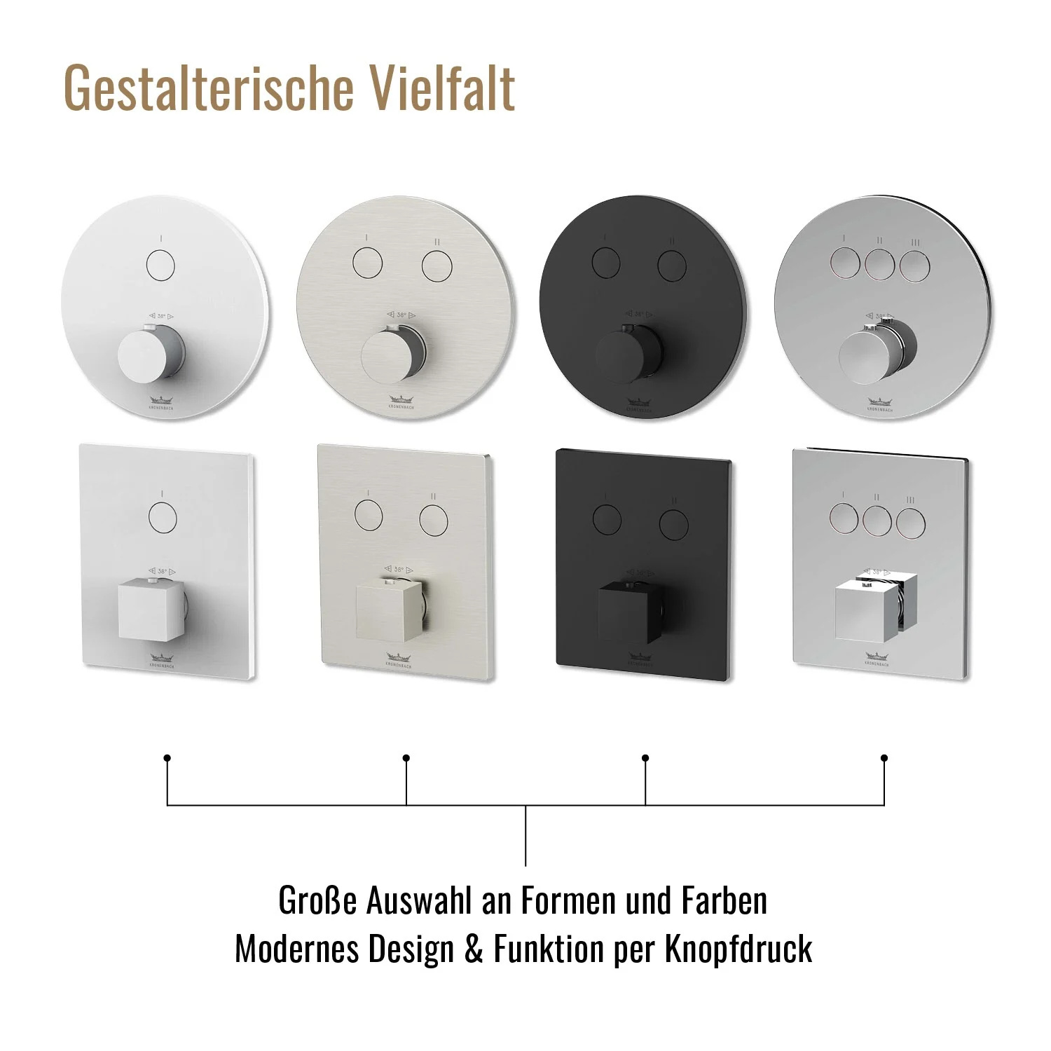 Kronenbach Smart Push Thermostat Unterputz für 1 Verbraucher, eckige Ausführung Bild 7