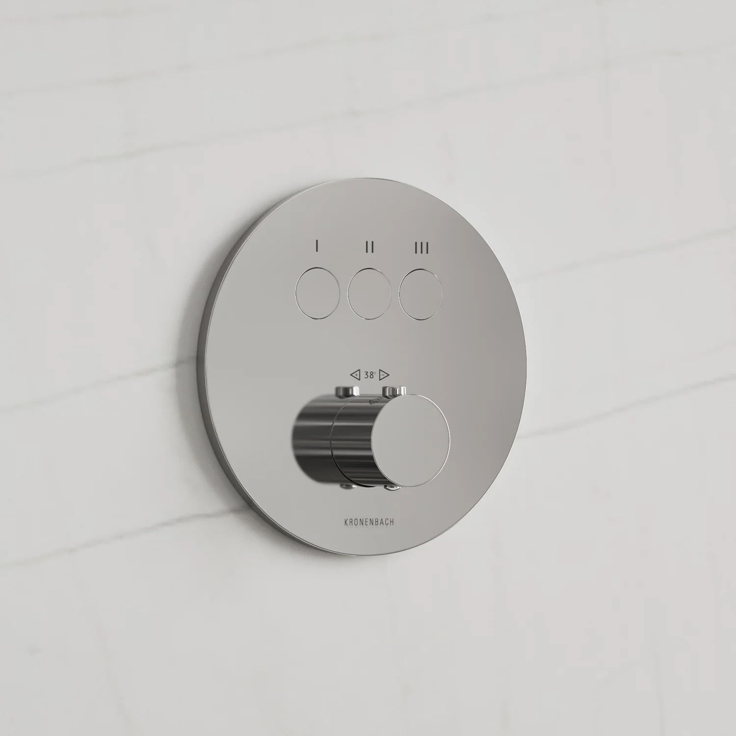 Kronenbach Smart Push Thermostat Unterputz für 3 Verbraucher, runde Ausführung
