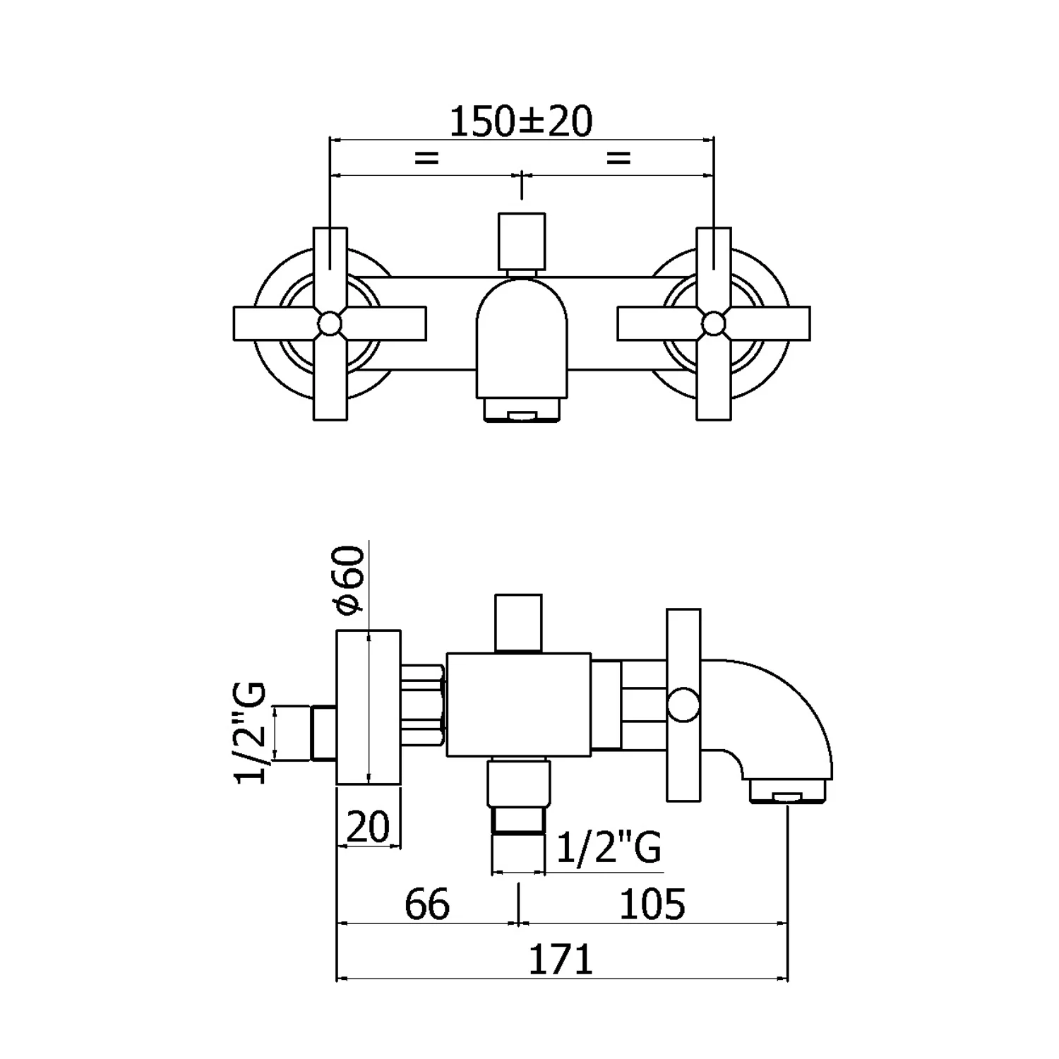 Kronenbach Zeta 2.0 Wannenfüllbatterie Aufputz Bild 2