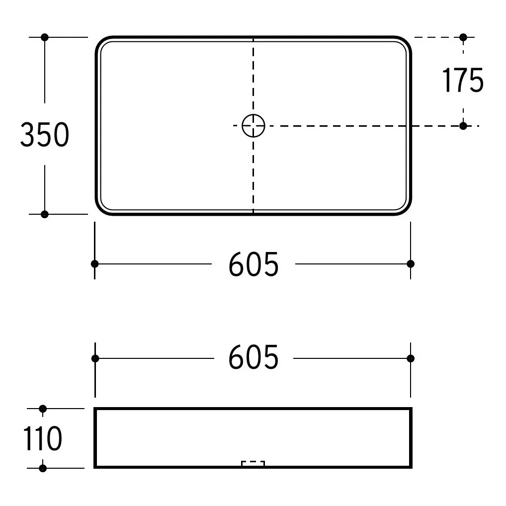 Kronenbach Cube Aufsatzwaschtisch 60,5 x 35 cm Bild 5