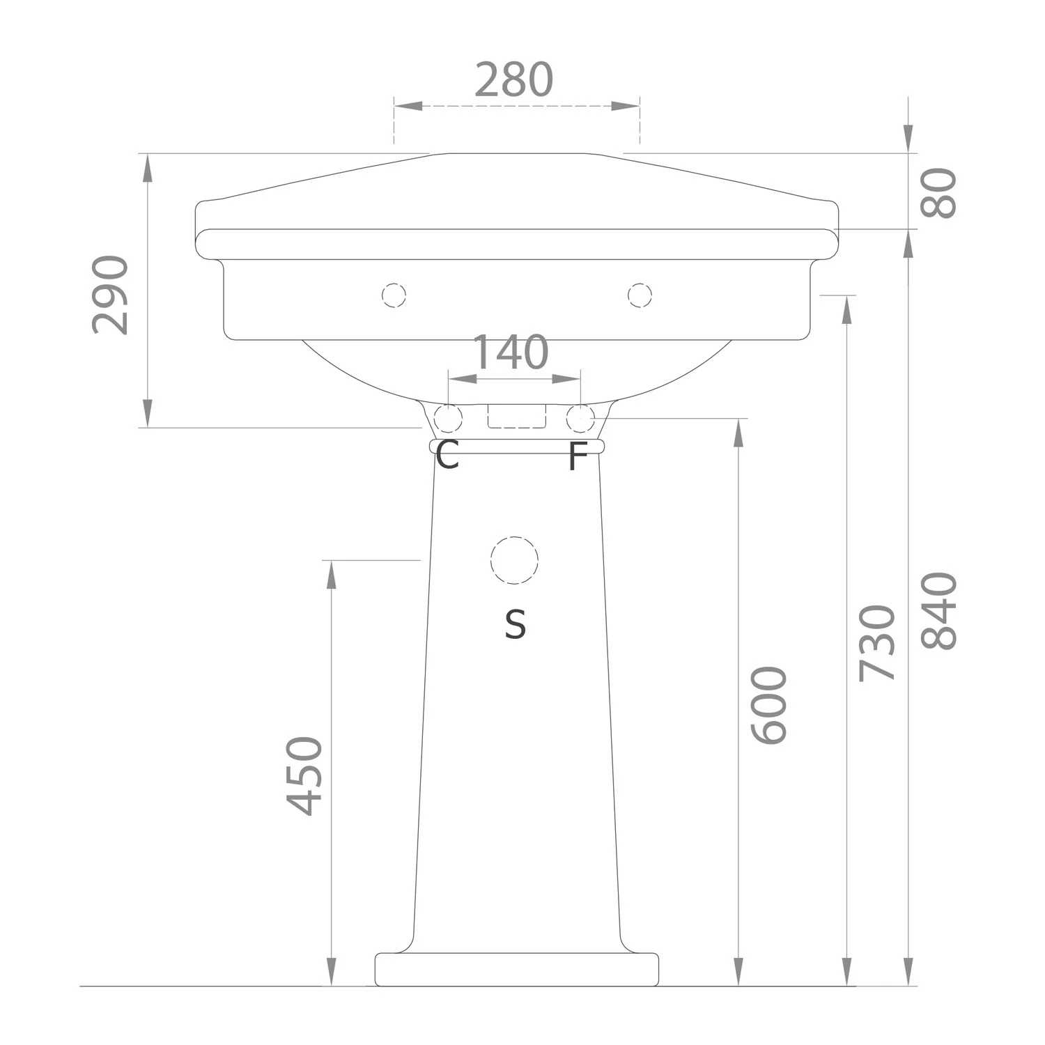 Kronenbach Iota 2.0 Standsäule für Waschtisch 68 cm Bild 3