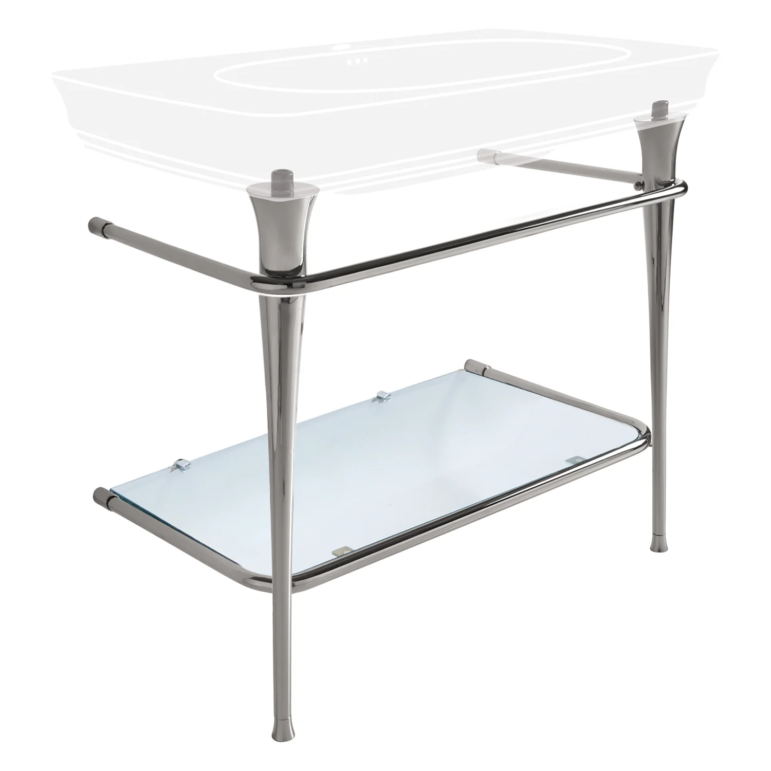 Kronenbach Zeta 2.0 Unterbaugestell rund mit Glasablage für Waschtisch 90 cm