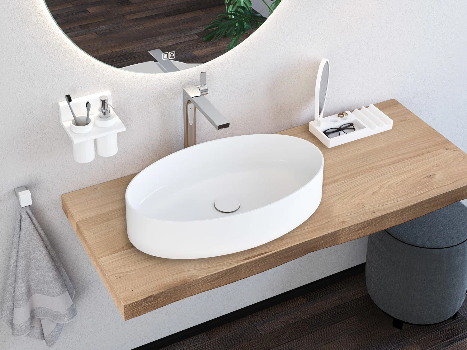 Kronenbach Stone Waschtischplatte 120 cm mit Baumkante Bild 3