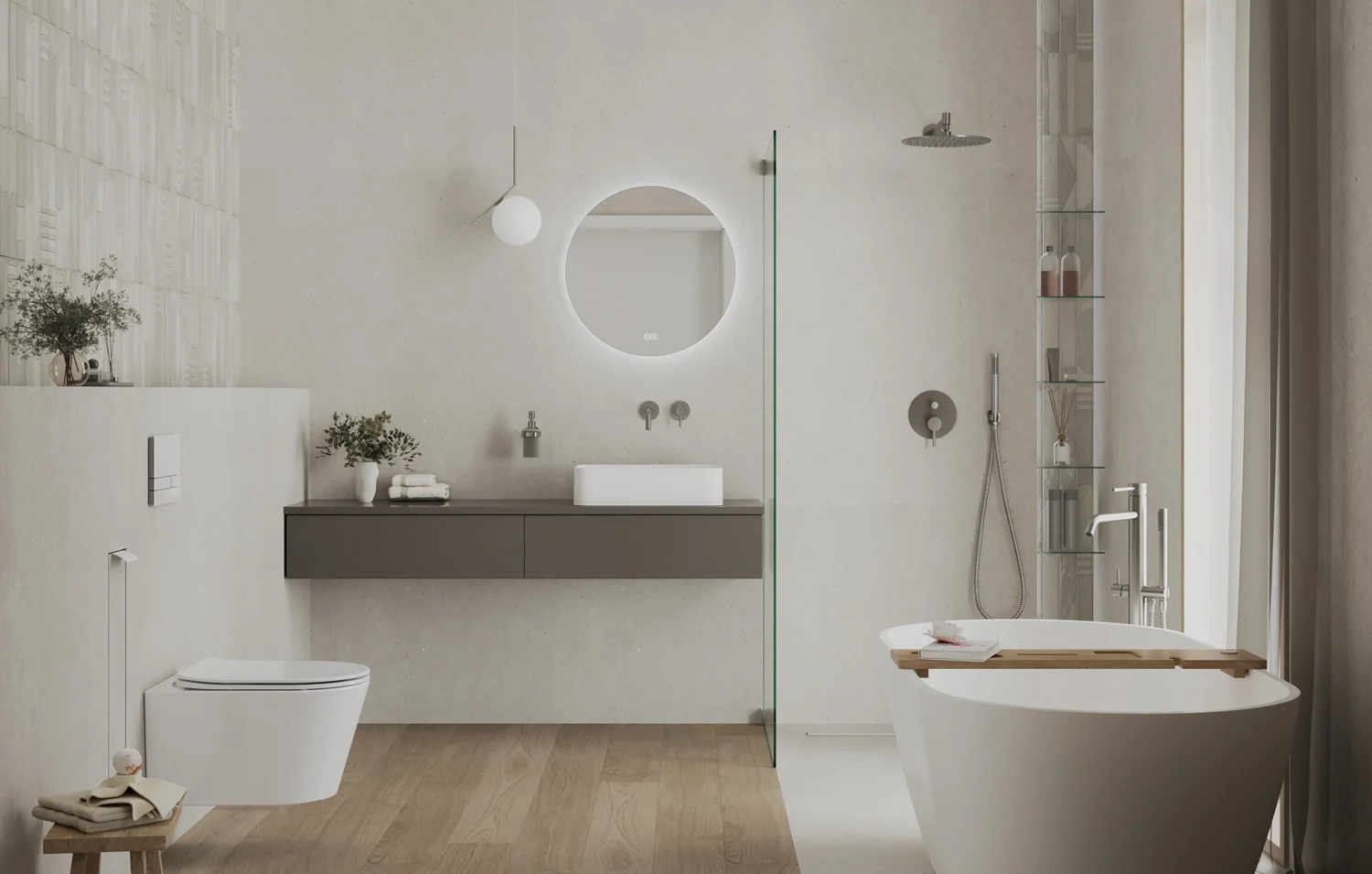 Kronenbach Tube Wand-WC spülrandlos mit Rotationsspülung und WC-Sitz slim Bild 9